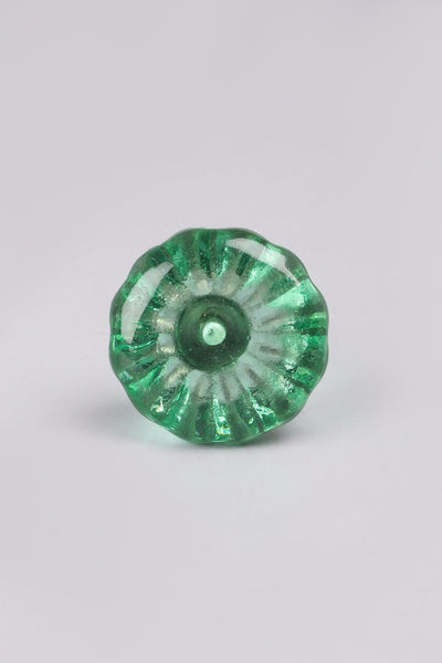 Gdecorstore Door Knobs & Handles Green Copy of Crystal Glass Torus Flower Pull Knobs