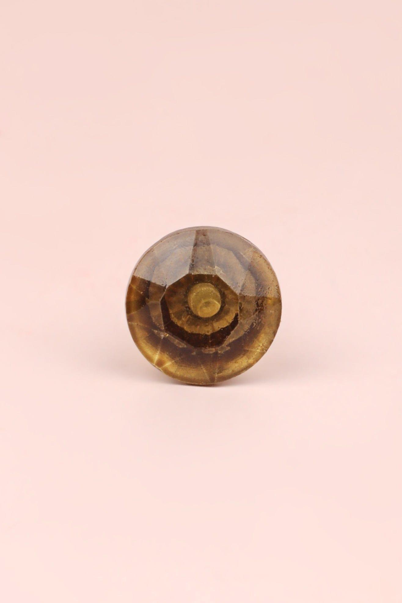 Crystal Handcrafted Coloured Faceted Glass Cupboard Door Knob Handle (22mm) - G Decor