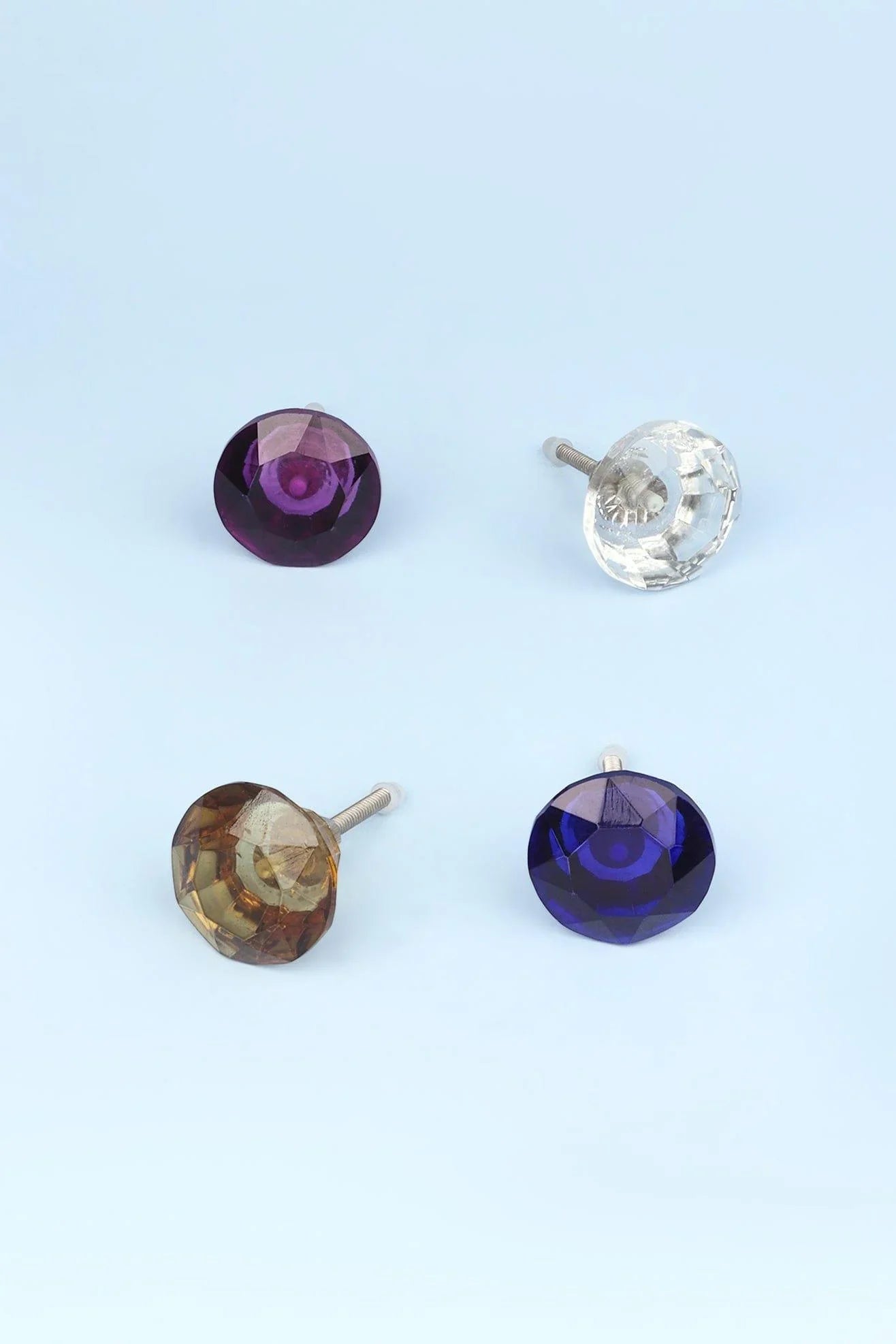 crystal-handcrafted-coloured-faceted-glass-cupboard-door-knob-handle-42mm-g-decor-25540 - G Decor