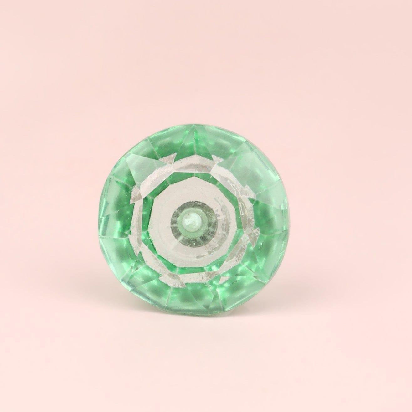 Crystal Handcrafted Coloured Faceted Glass Cupboard Door Knob Handle (42mm) - G Decor