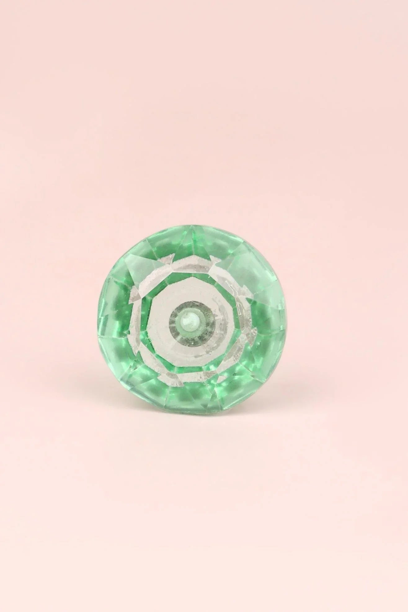 Crystal Faceted Glass Cabinet Knob, Pastel Tones 42mm — close-up view, G Decor