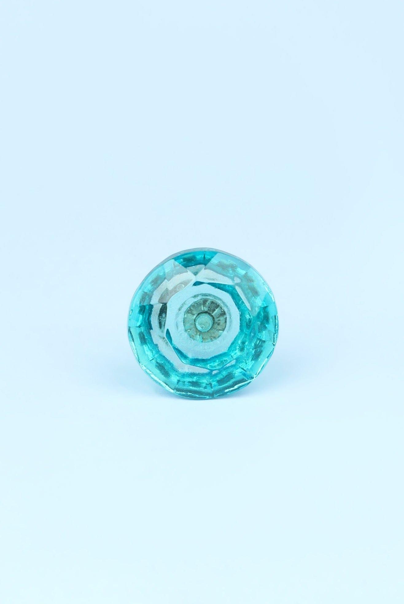 Crystal Handcrafted Coloured Faceted Glass Cupboard Door Knob Handle (42mm) - G Decor