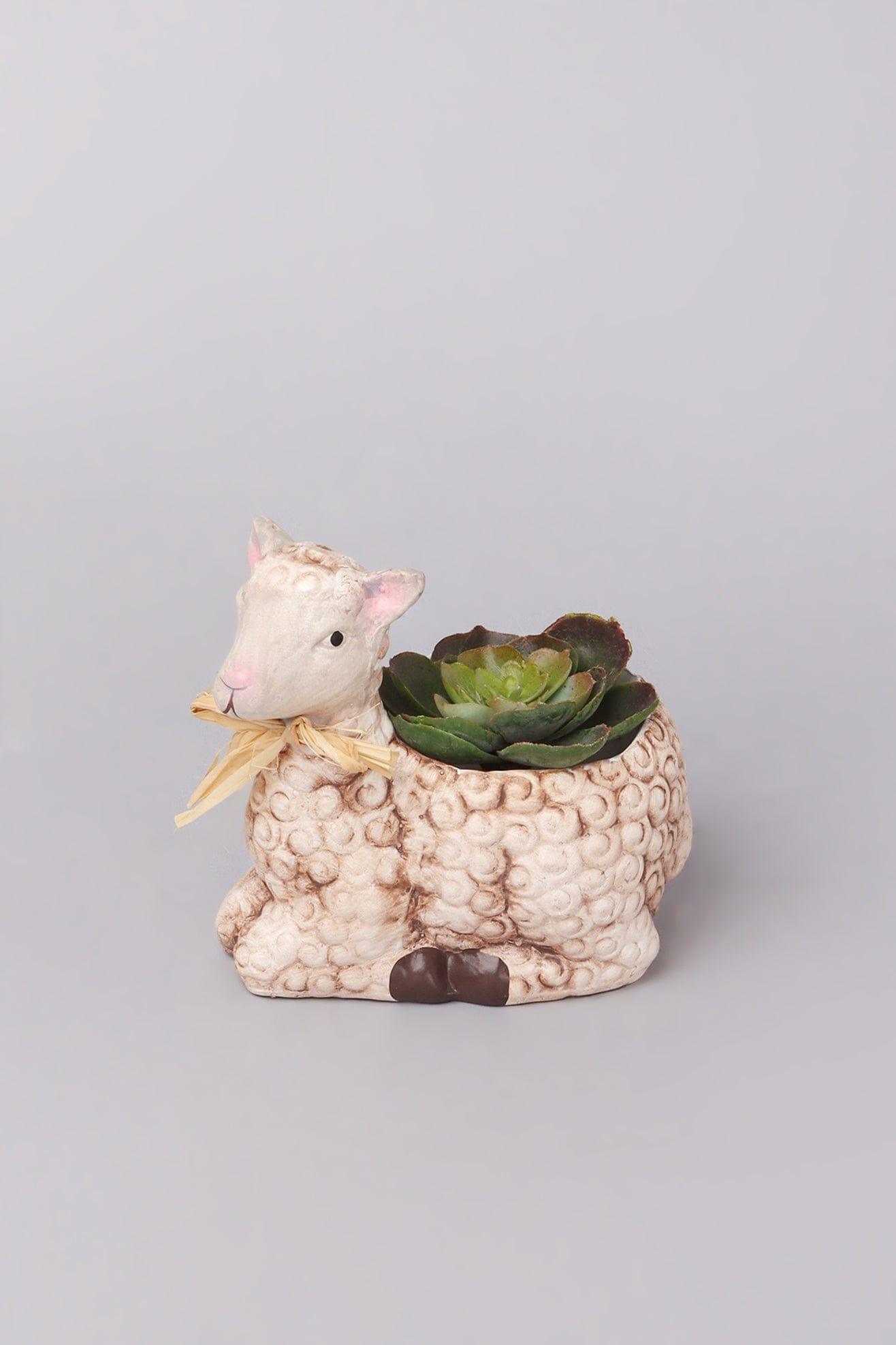 G Decor planters and vases Brown Cute Small Ceramic Sheep Planter
