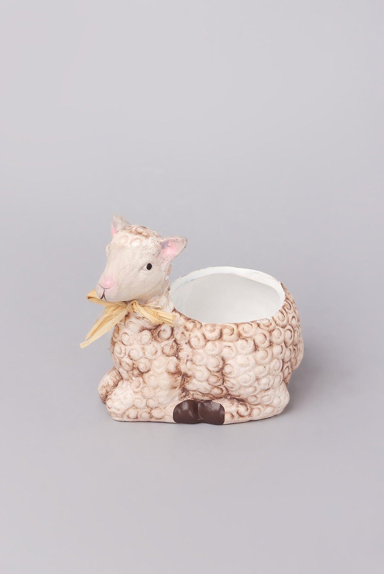 Cute Small Ceramic Sheep Planter - G Decor