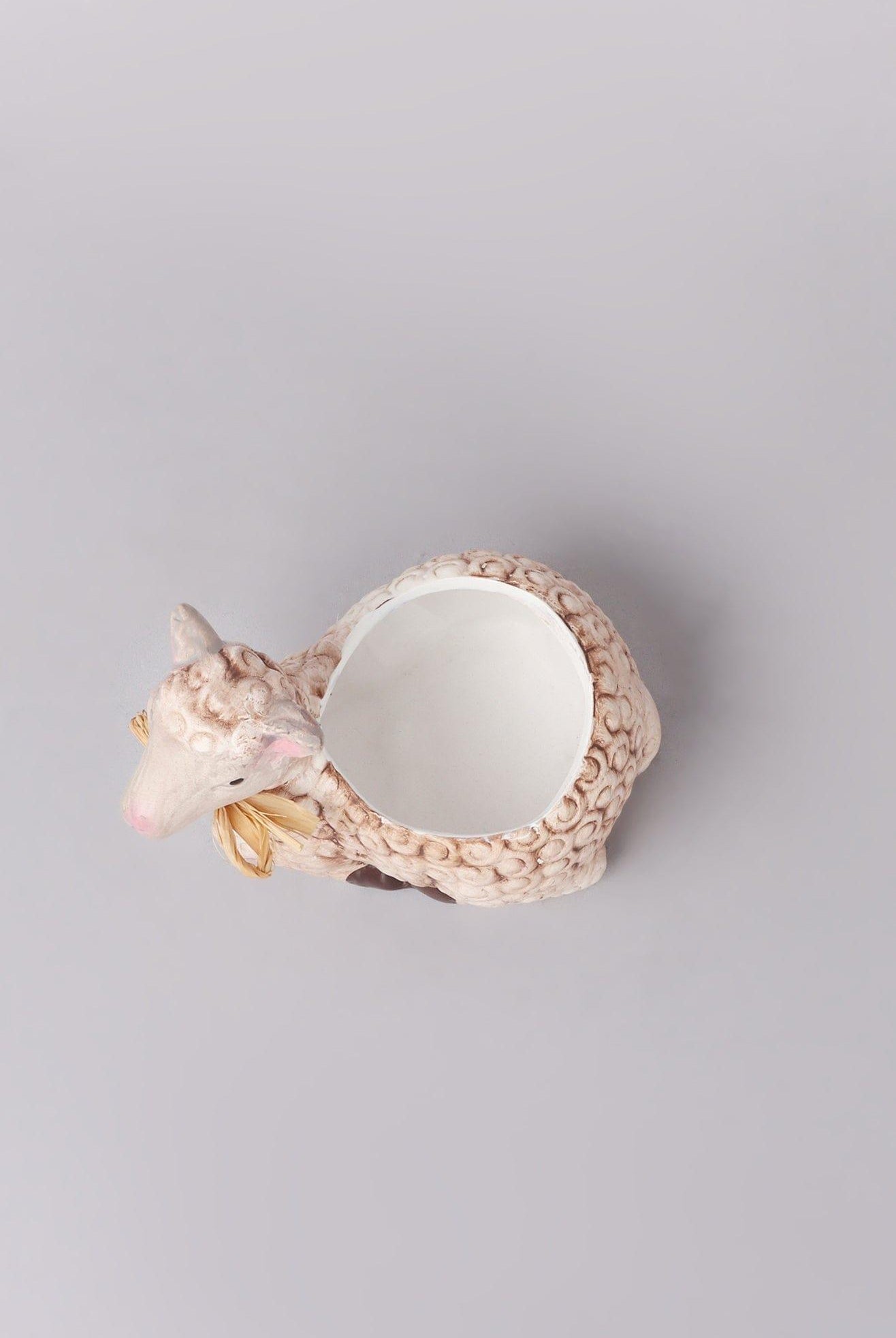 Cute Small Ceramic Sheep Planter - G Decor