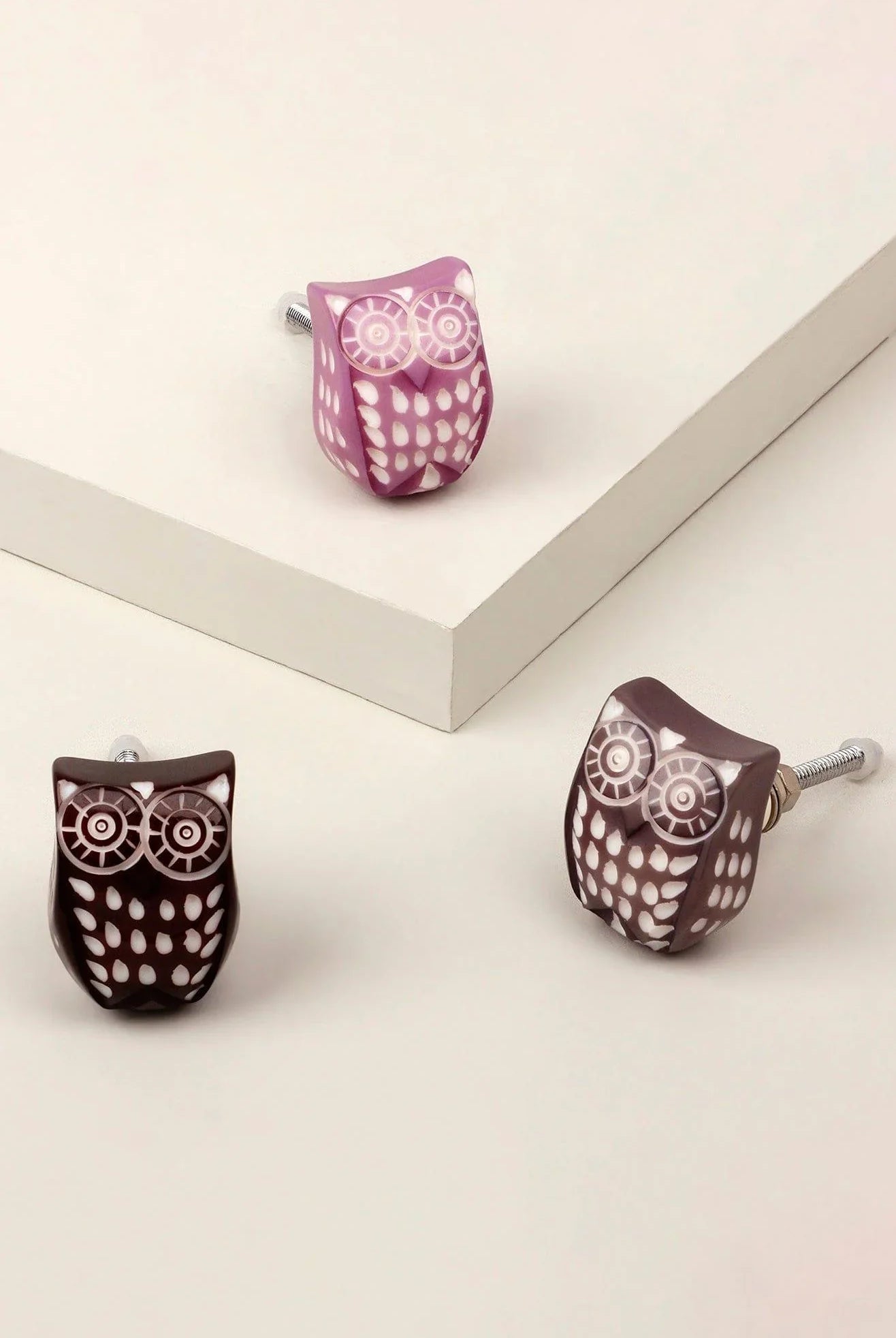 Designer Hand-Engraved Resin Owl Cabinet Knob Unique In-House Twist on a Classic - G Decor