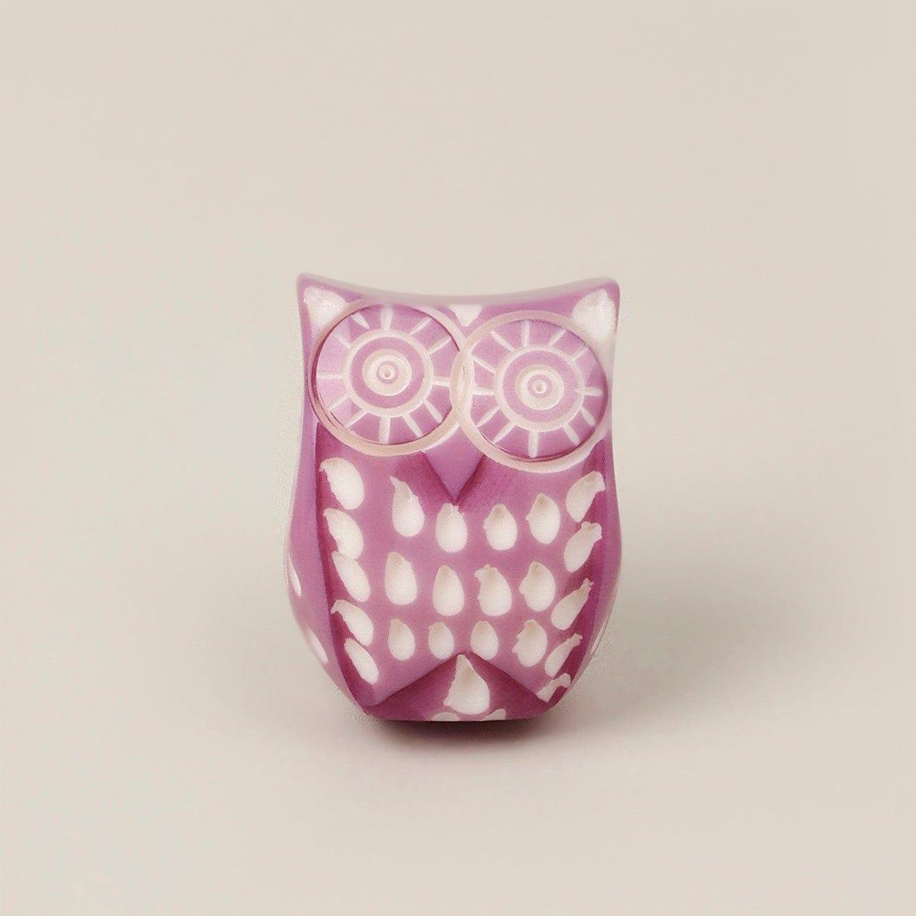 Designer Hand-Engraved Resin Owl Cabinet Knob Unique In-House Twist on a Classic - G Decor