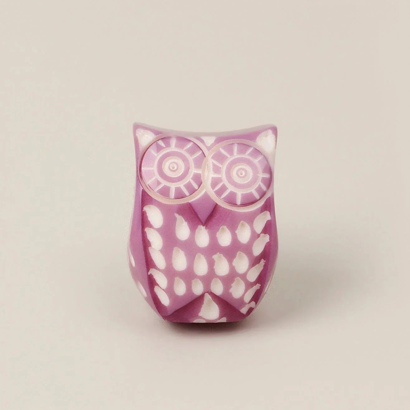 Designer Hand-Engraved Resin Owl Cabinet Knob Unique In-House Twist on a Classic - G Decor