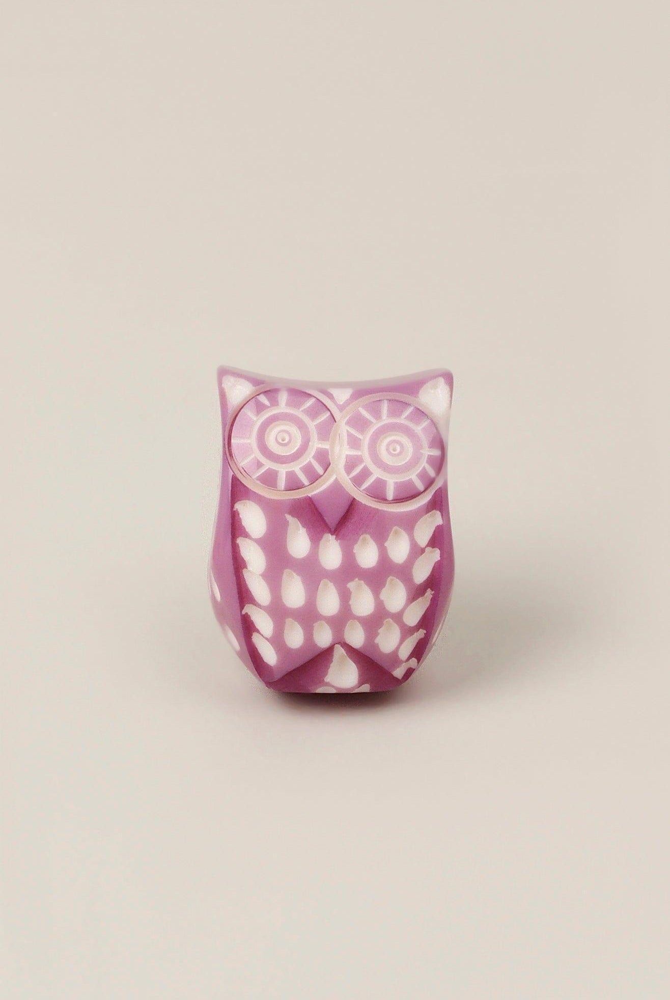 Designer Hand-Engraved Resin Owl Cabinet Knob Unique In-House Twist on a Classic - G Decor