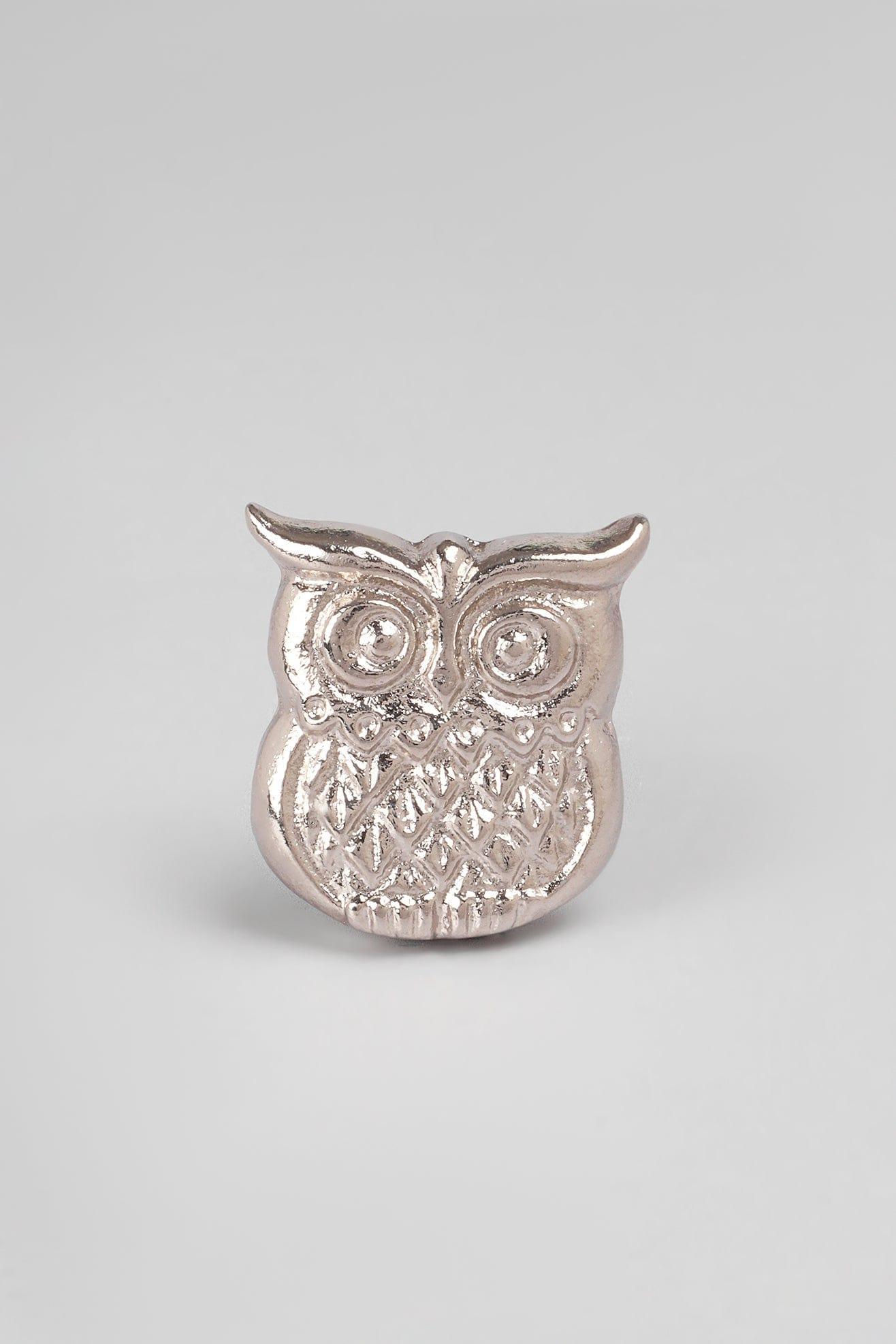 Designer Handcrafted Owl Cabinet Knob Gold & Silver Drawer Handle - G Decor