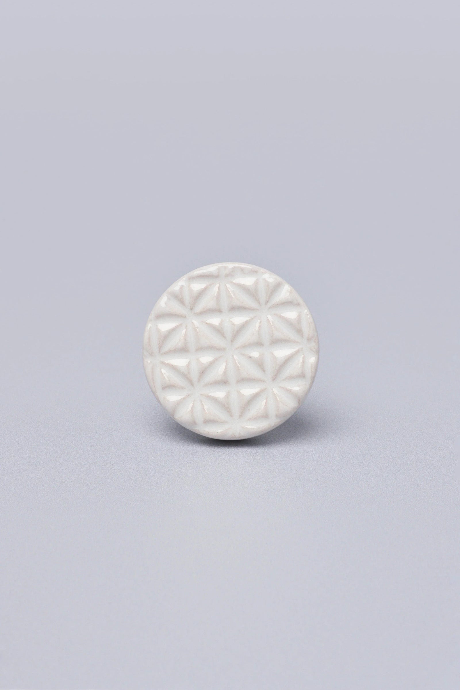Divertido Hand-Painted Ceramic Cabinet Knob in Minimalist Tones — close-up view, G Decor