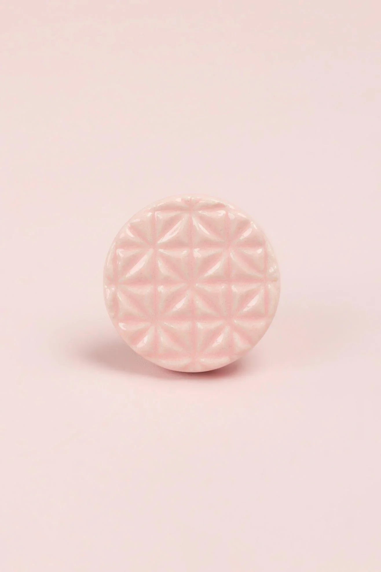 Divertido Hand-Painted Ceramic Cabinet Knob in Pastel — close-up view, G Decor