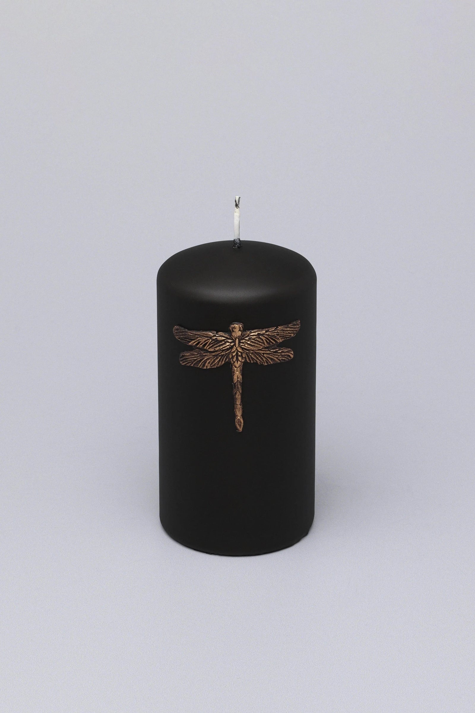 Dragonfly King and Queen Pillar Candle in Black Gold or White Silver — alternate view, G Decor