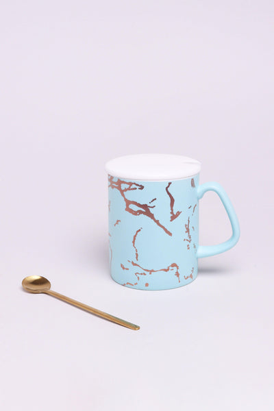 Gdecorstore Mugs and Cups Blue Eleonora Gold Marble Effect Pastel Mug