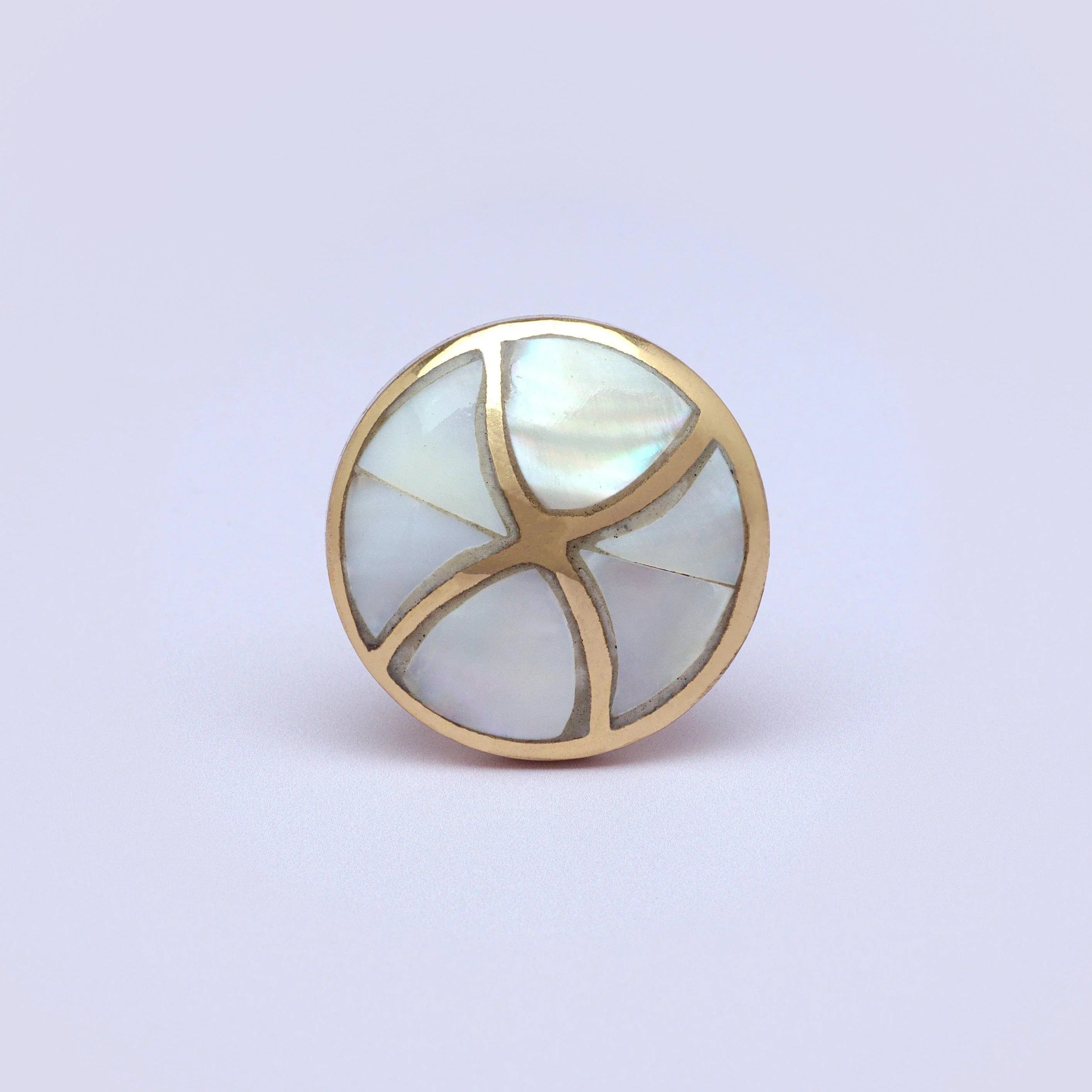 Elizabeth Legacy Mother of Pearl Gold Brass Pull Knobs - G Decor