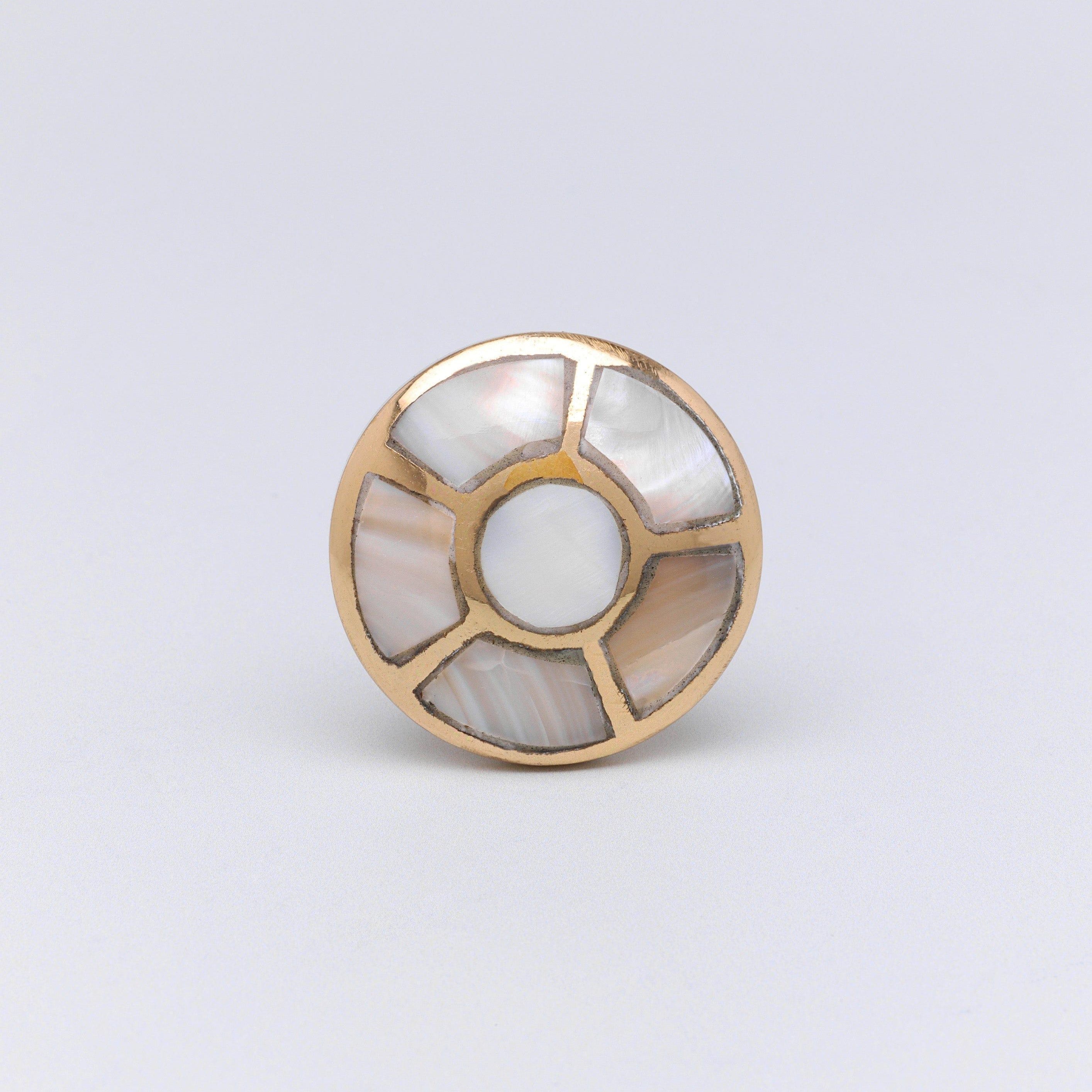 Elizabeth Mother of Pearl Gold Brass Cabinet Knob Family - G Decor