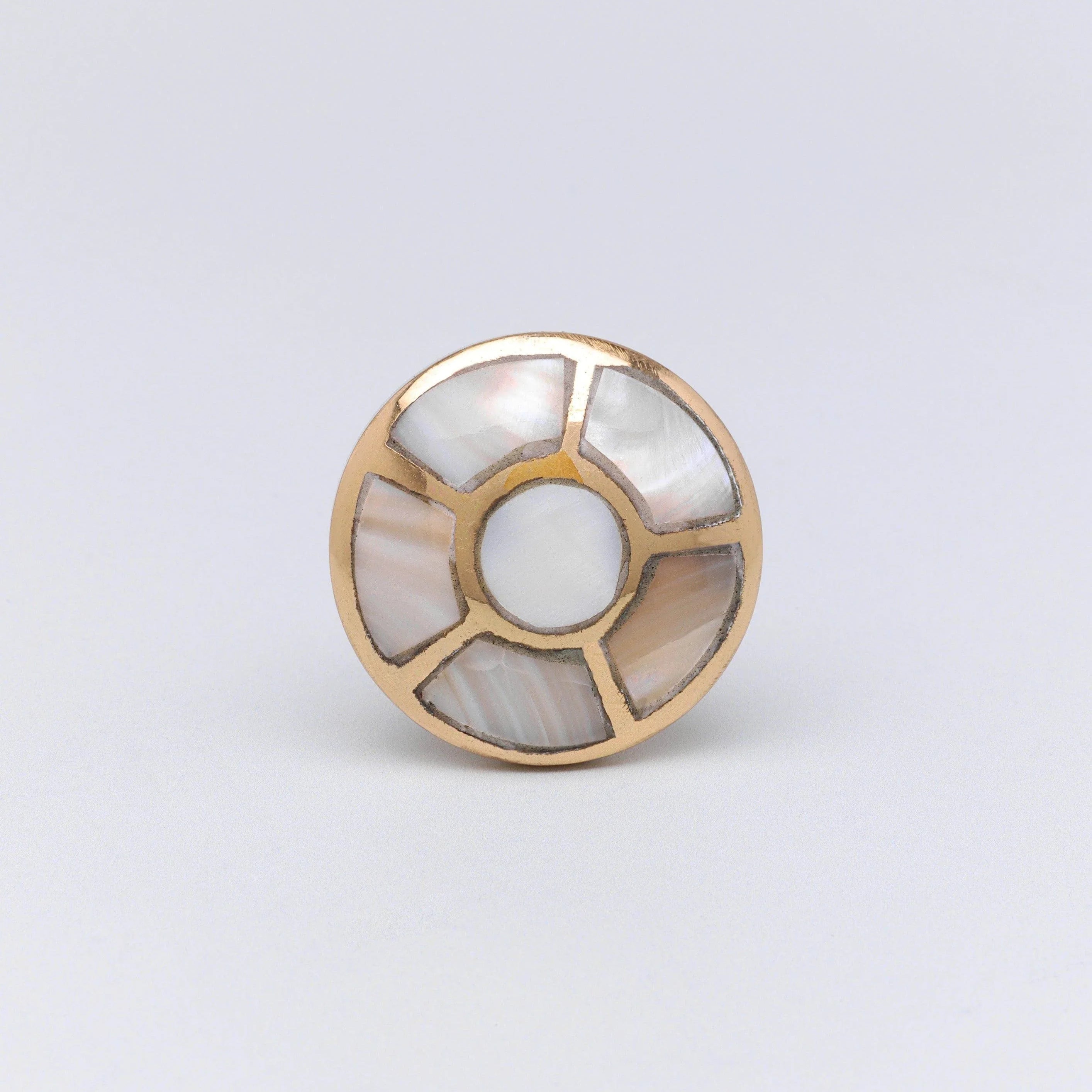 Elizabeth Mother of Pearl Gold Brass Cabinet Knob Family - G Decor