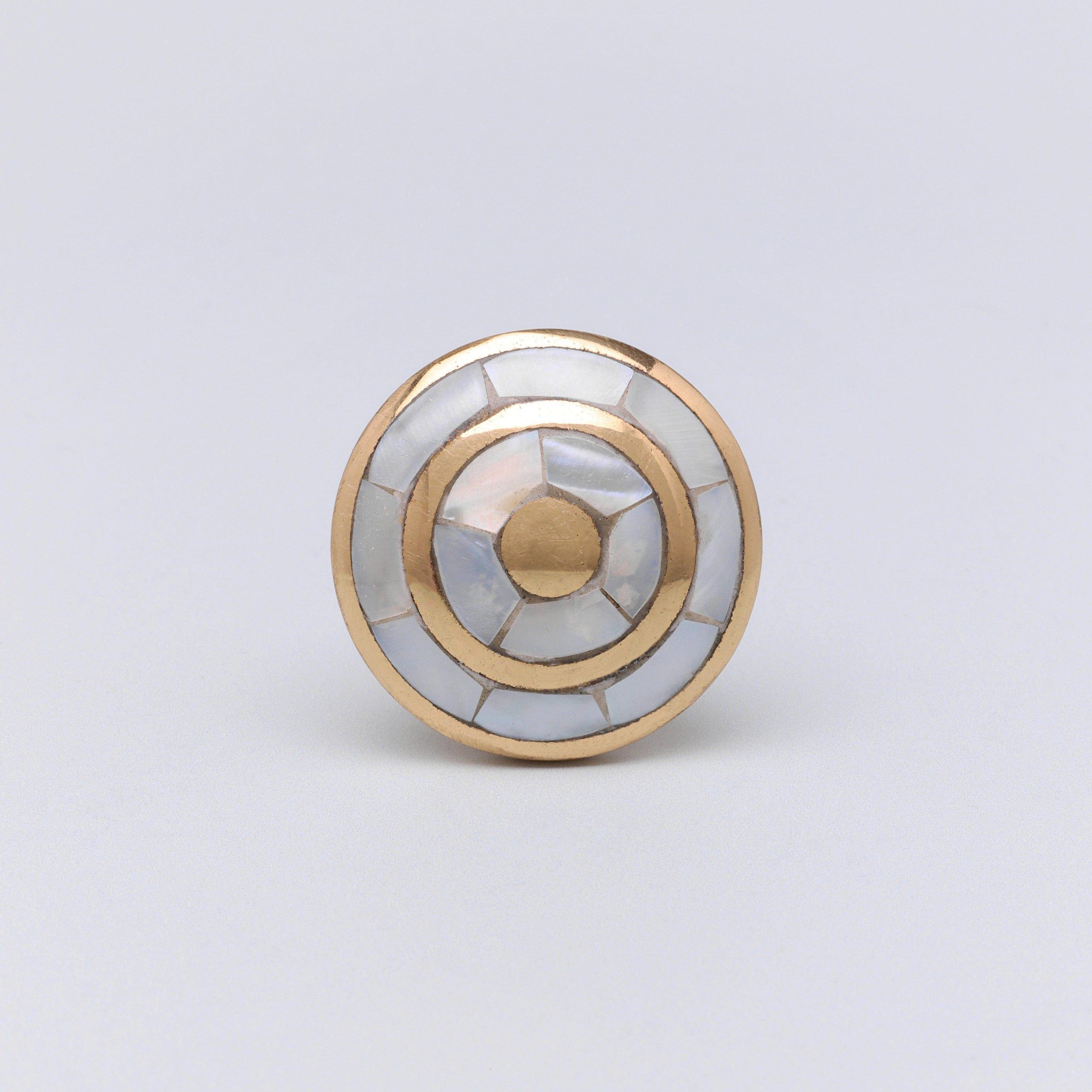Elizabeth Mother of Pearl Gold Brass Cabinet Knob Family - G Decor