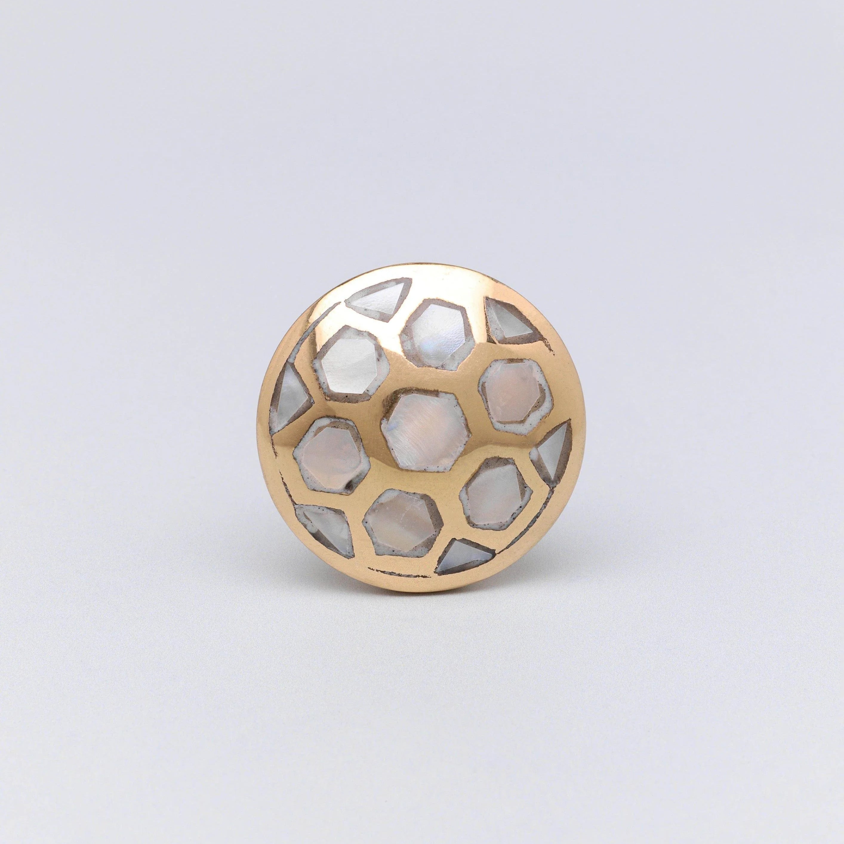 Elizabeth Mother of Pearl Gold Brass Cabinet Knob Family - G Decor