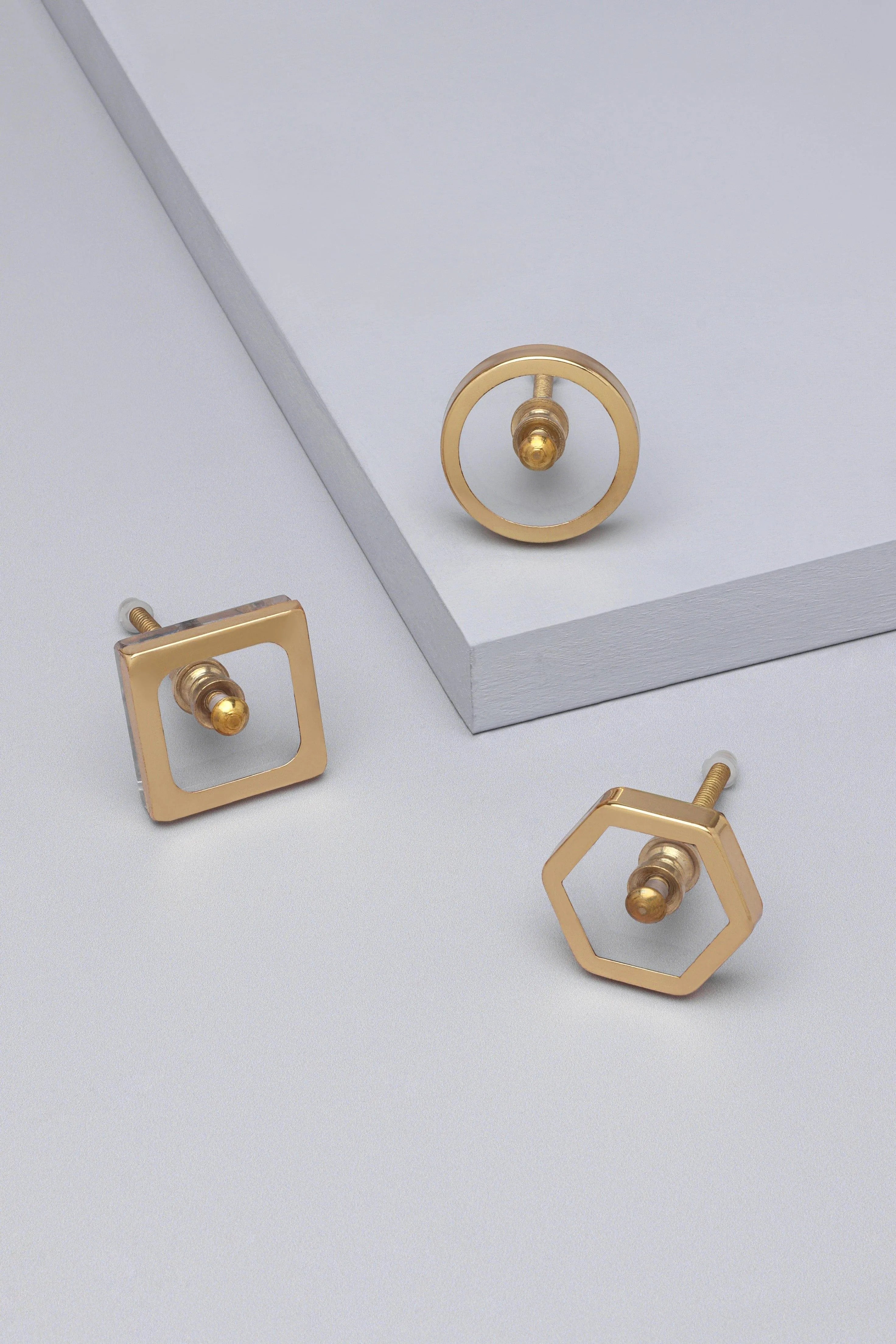 Elton Transparent Charm Gold & Glass Pull Knobs - G Decor