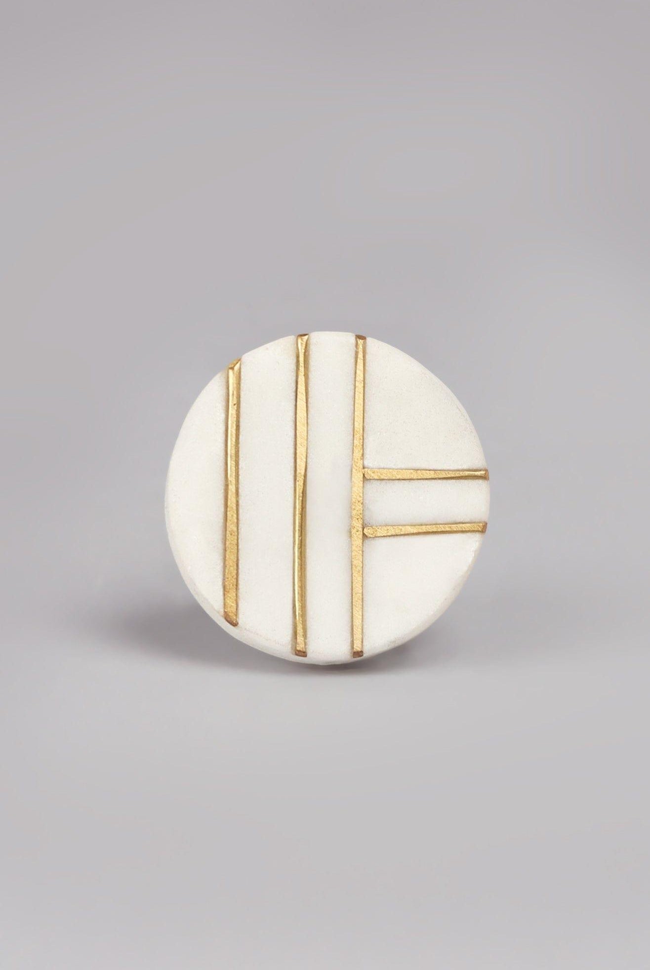 Estella Handcrafted Marble Gold Cabinet Pull Knob - G Decor
