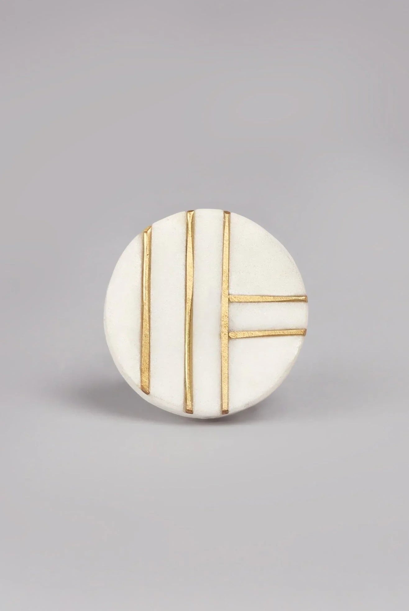 Estella Handcrafted Marble Gold Cabinet Pull Knob - G Decor