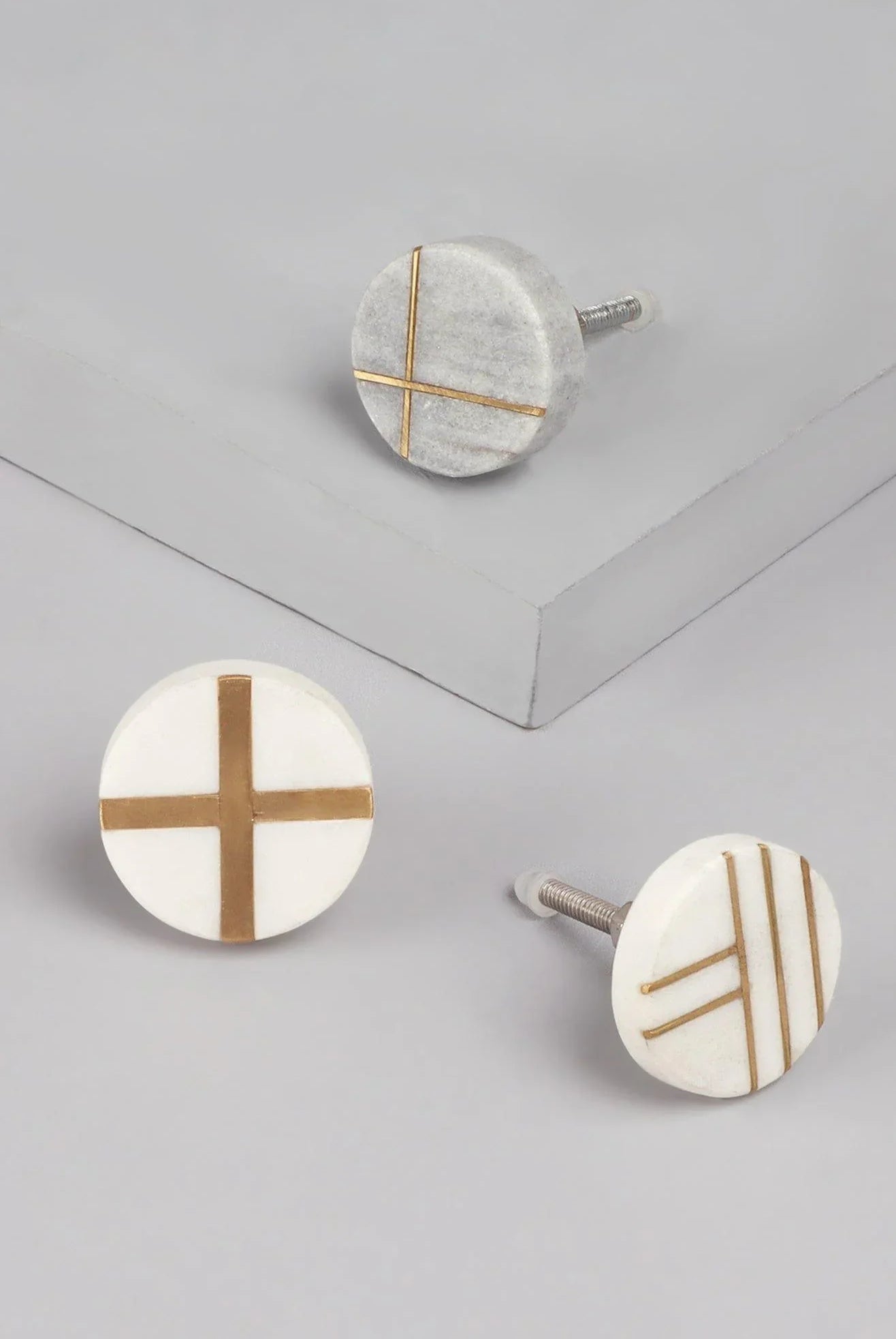 Estella Handcrafted Marble Gold Cabinet Pull Knob - G Decor