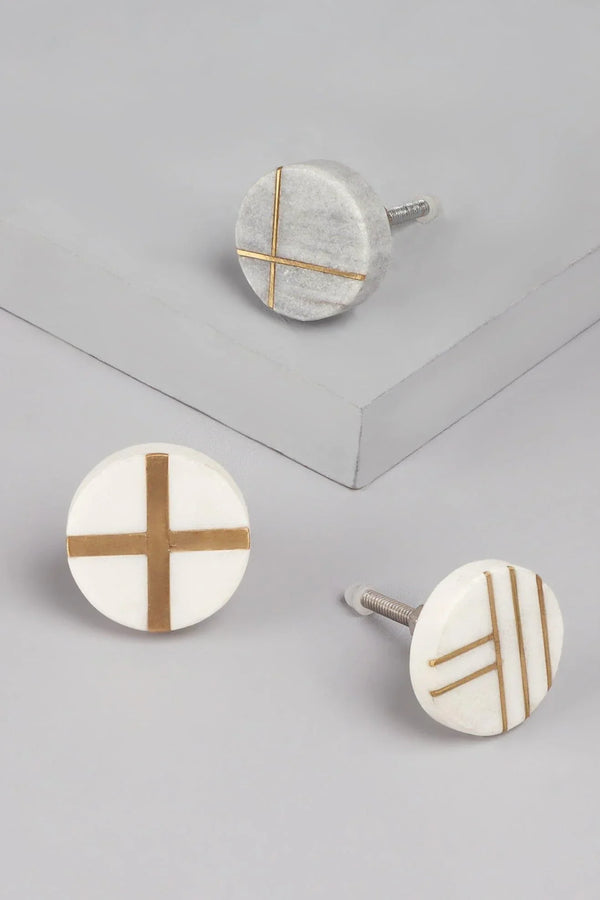 Estella Marble and Gold Cabinet Pull Knob