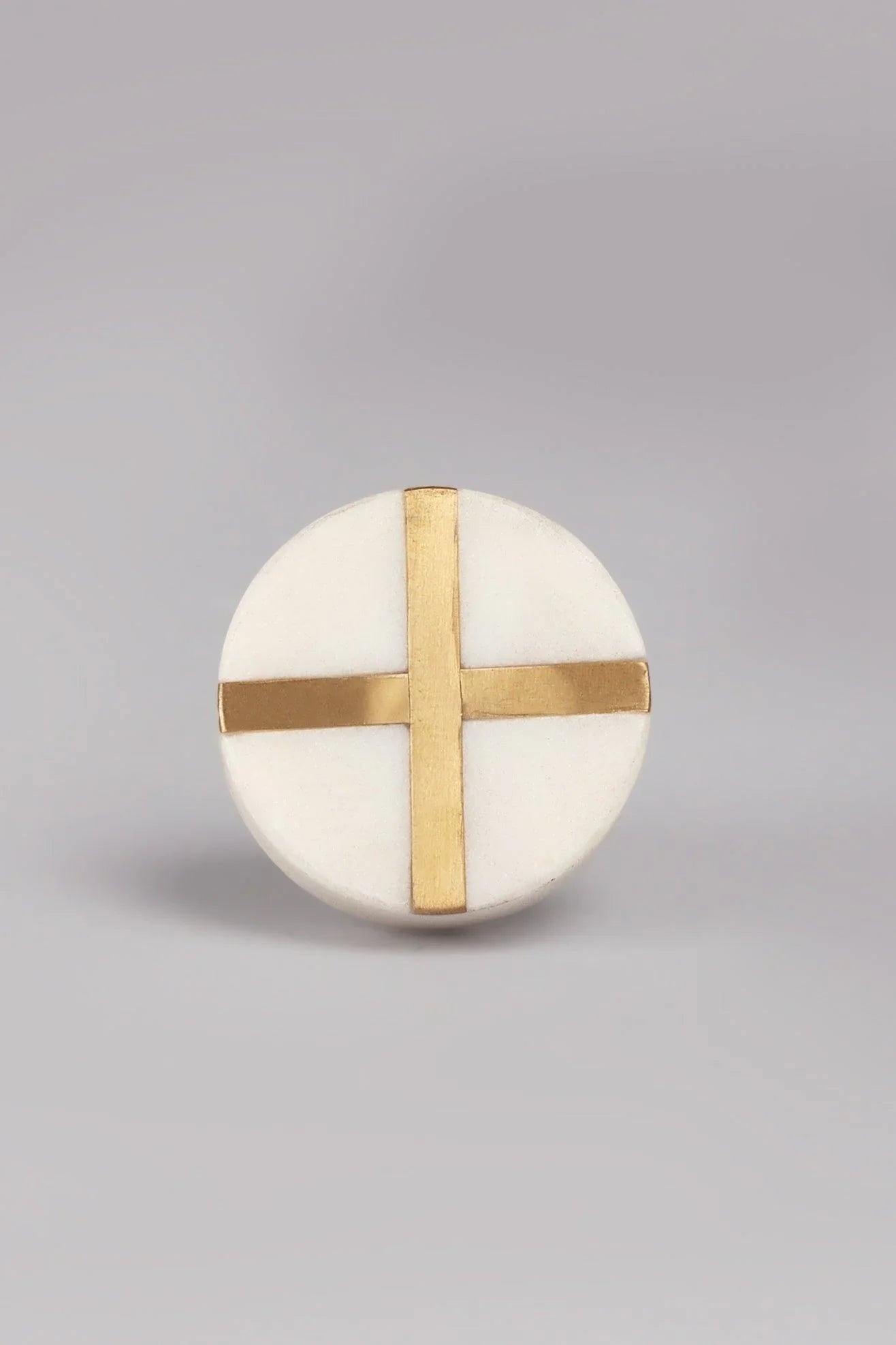 Estella Marble and Gold Cabinet Pull Knob — close-up view, G Decor