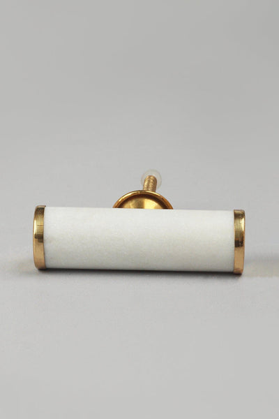 G Decor Cabinet Knobs & Handles Hammered with brass / White Estella Marble Hammered with Brass Pull Knobs