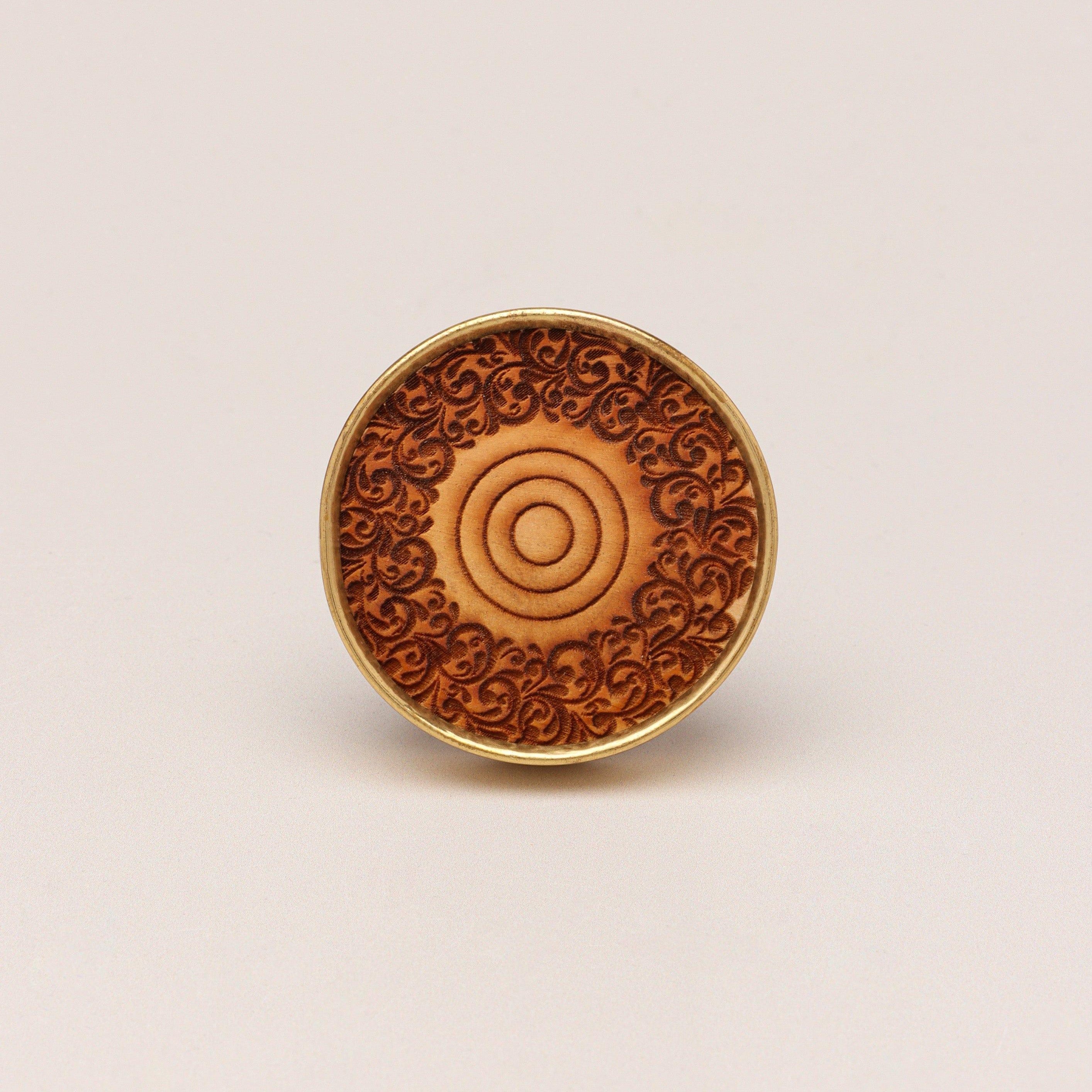 Eterna Brass and Wooden Tree Knob Pull Handle - G Decor