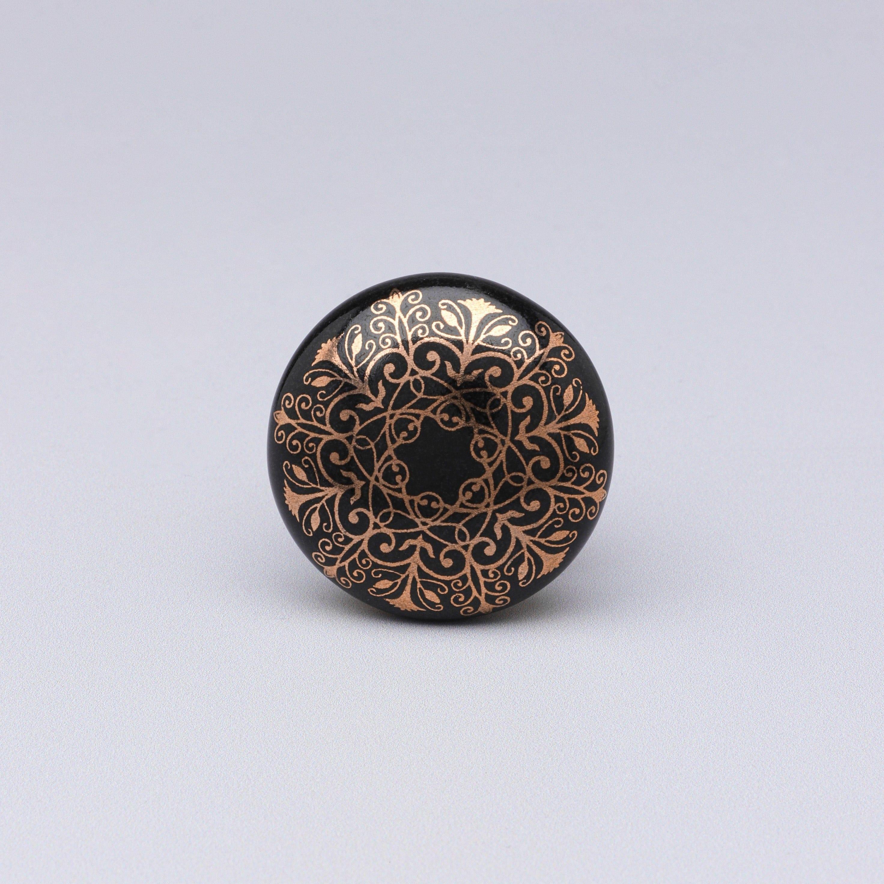 Eternal Bloom Black & Gold Ceramic Knob Tree of Life Collection - G Decor