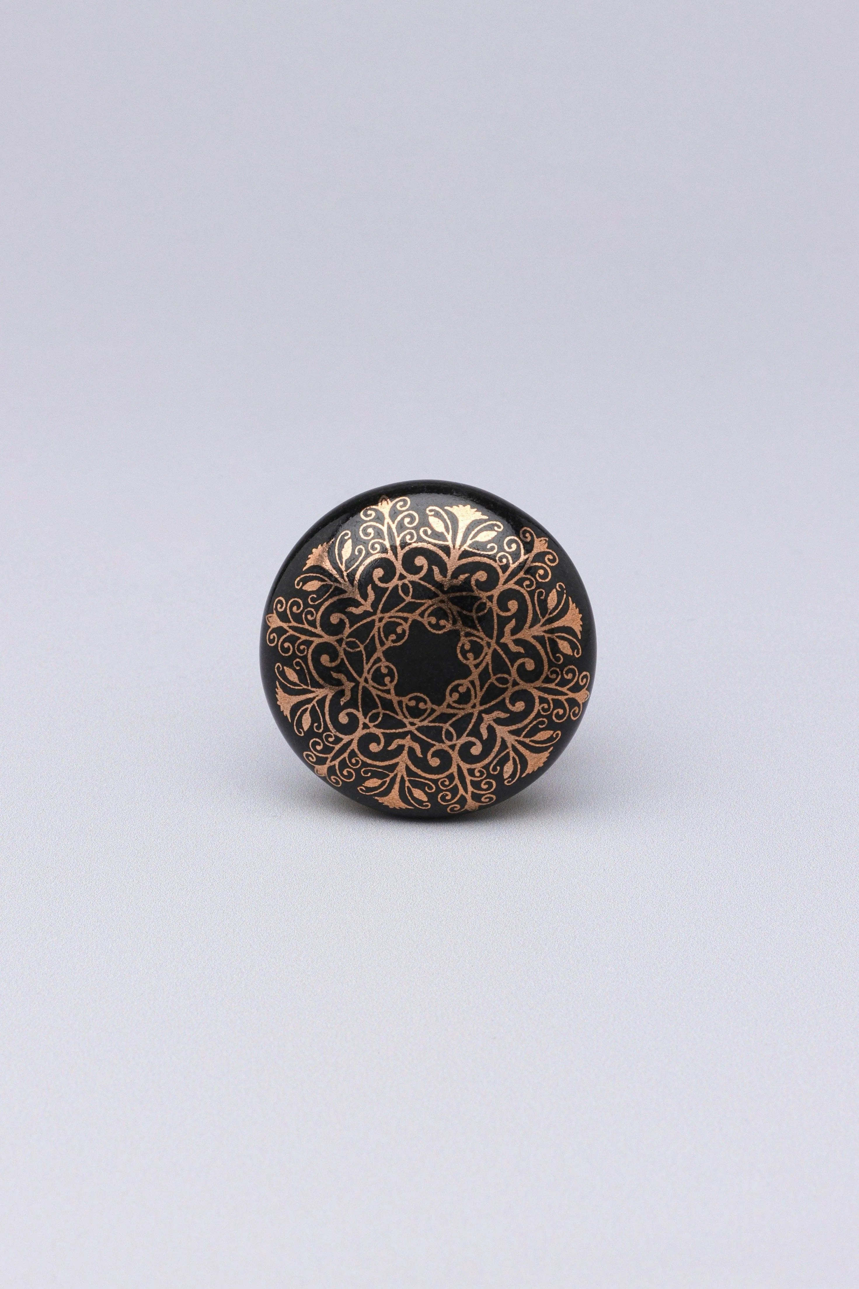 Eternal Bloom Black & Gold Ceramic Knob Tree of Life Collection - G Decor