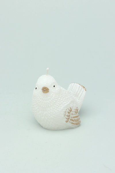 G Decor Candles White / Pigeon Forest Creatures White Glitter Realistic Animals Birds Cute Festive 3D Candle