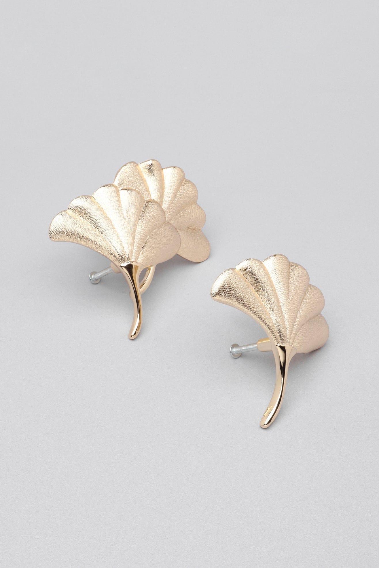 Fossil Ginkgo Gold Matte Door Knob - G Decor