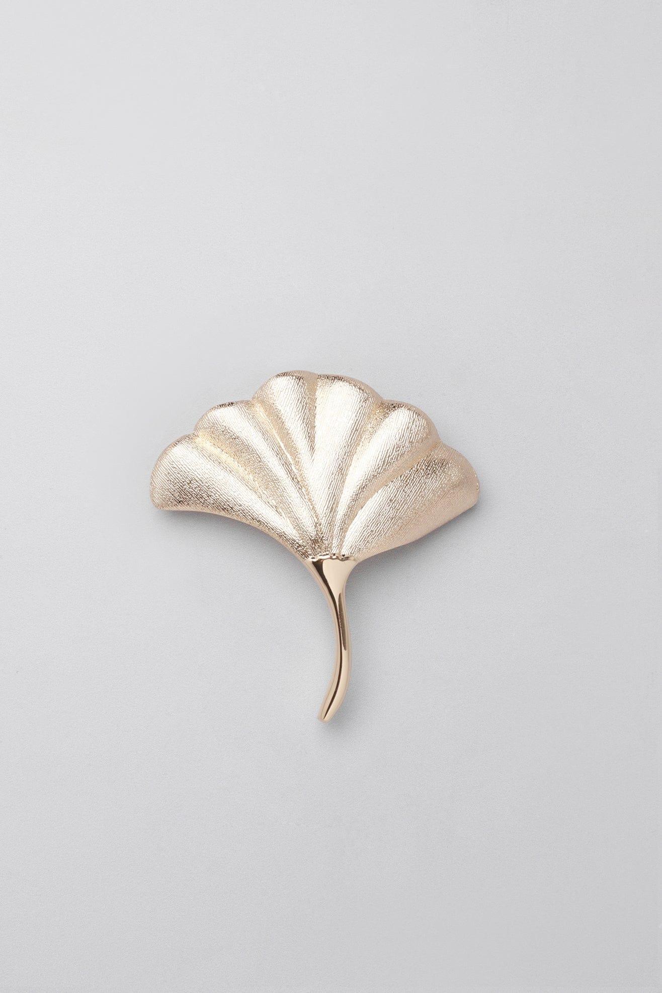 Fossil Ginkgo Gold Matte Door Knob - G Decor