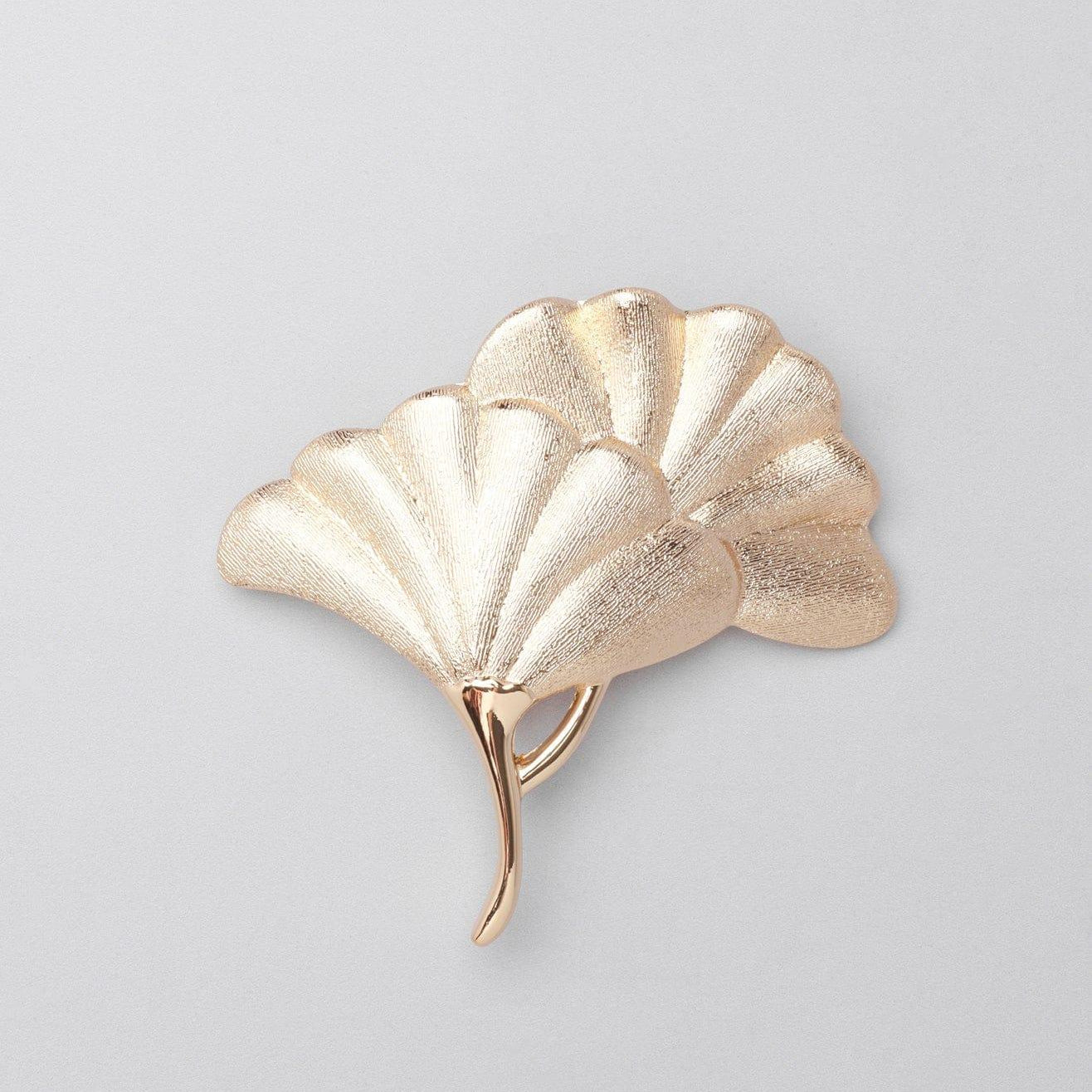 Fossil Ginkgo Gold Matte Door Knob - G Decor