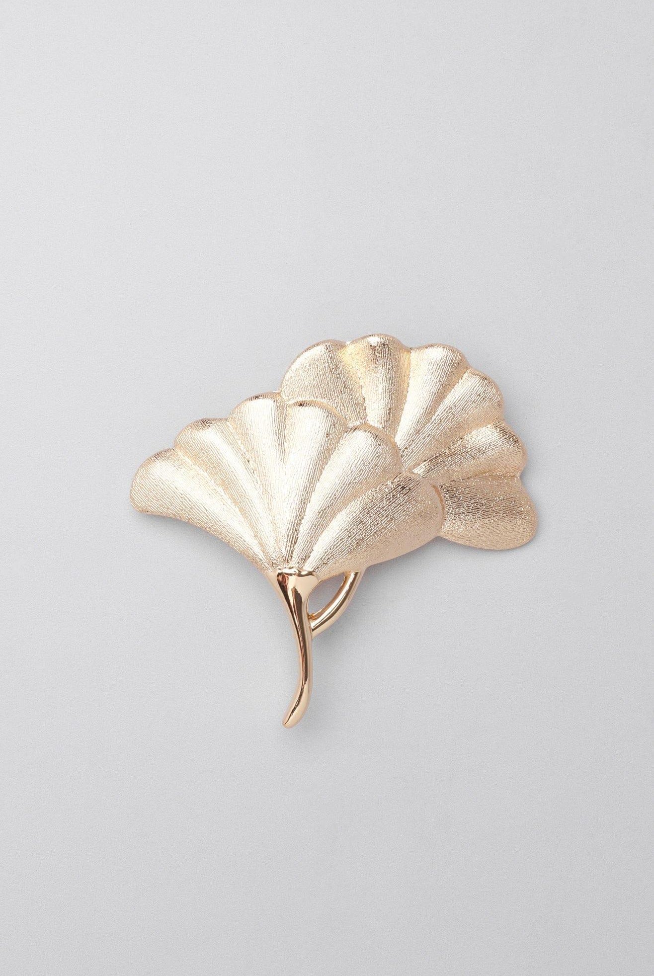 Fossil Ginkgo Gold Matte Door Knob - G Decor