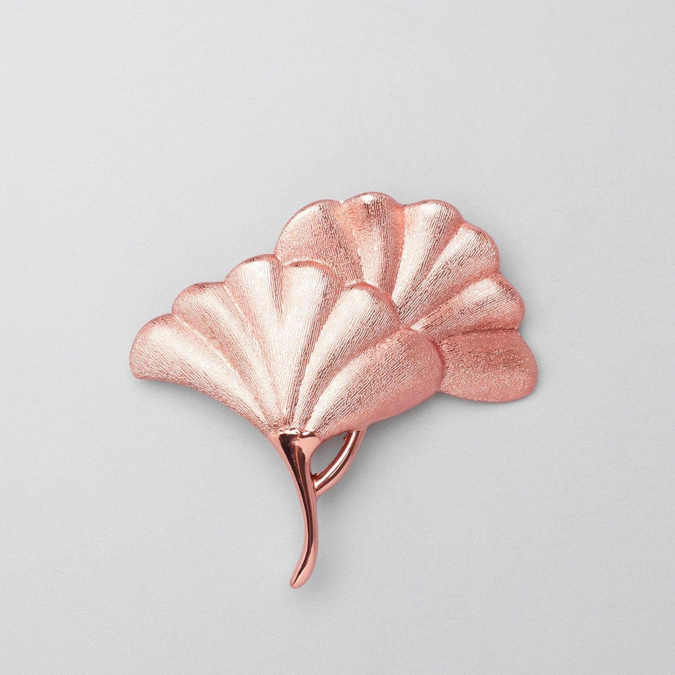 Fossil Ginkgo Rose Gold Matte Door Knobs - G Decor