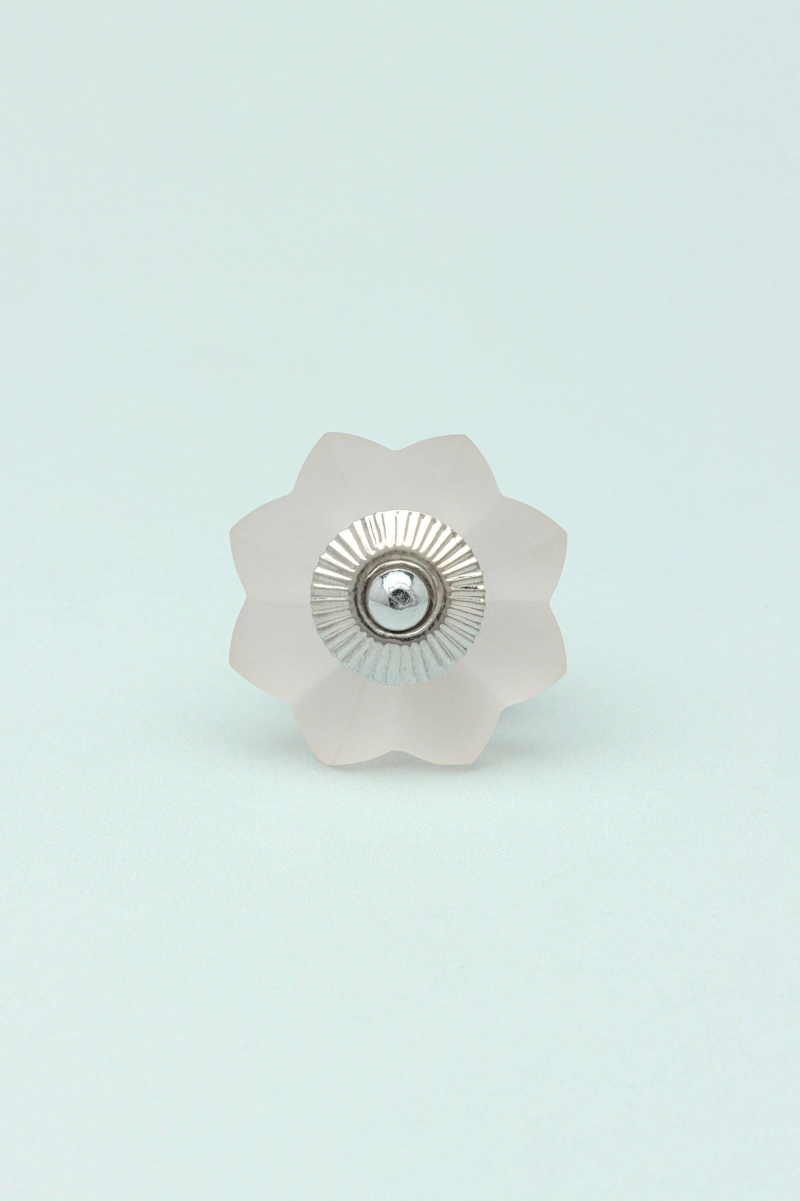 Frosted Fjord Flower Glass Cabinet Knob in Pastel Melon — alternate view, G Decor