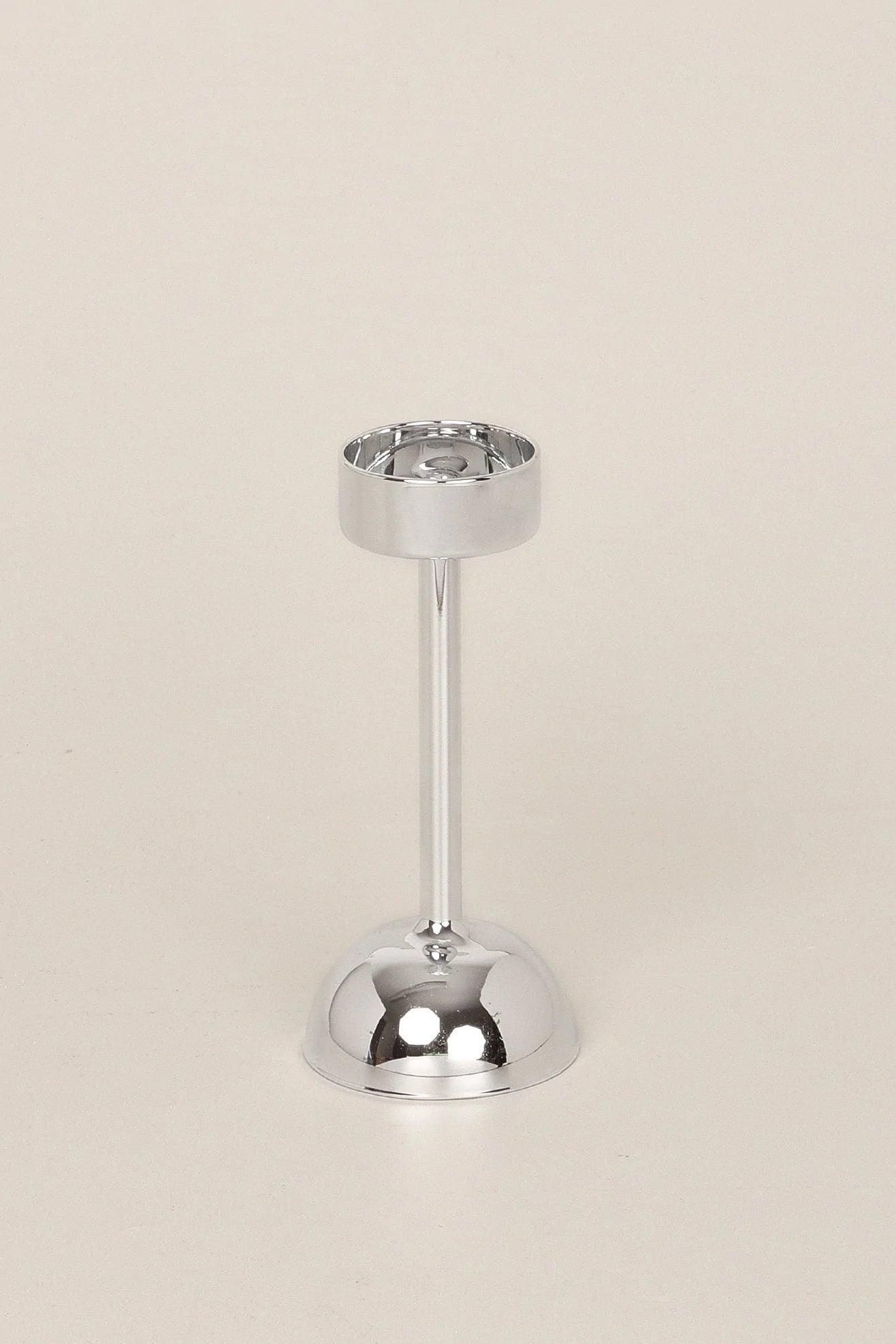 G Decor Set Of 3 Arian Chrome Silver Glass Classic Tealight Vanity Church Candle Holders - G Decor