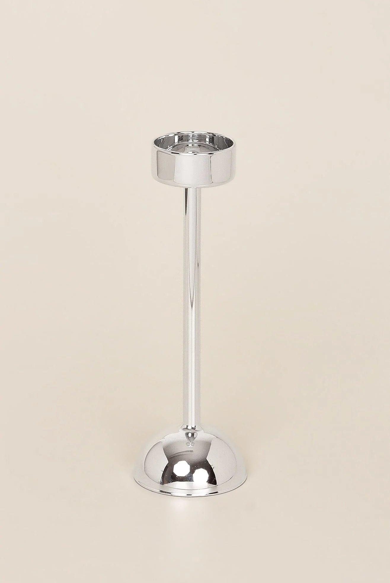 G Decor Set Of 3 Arian Chrome Silver Glass Classic Tealight Vanity Church Candle Holders - G Decor