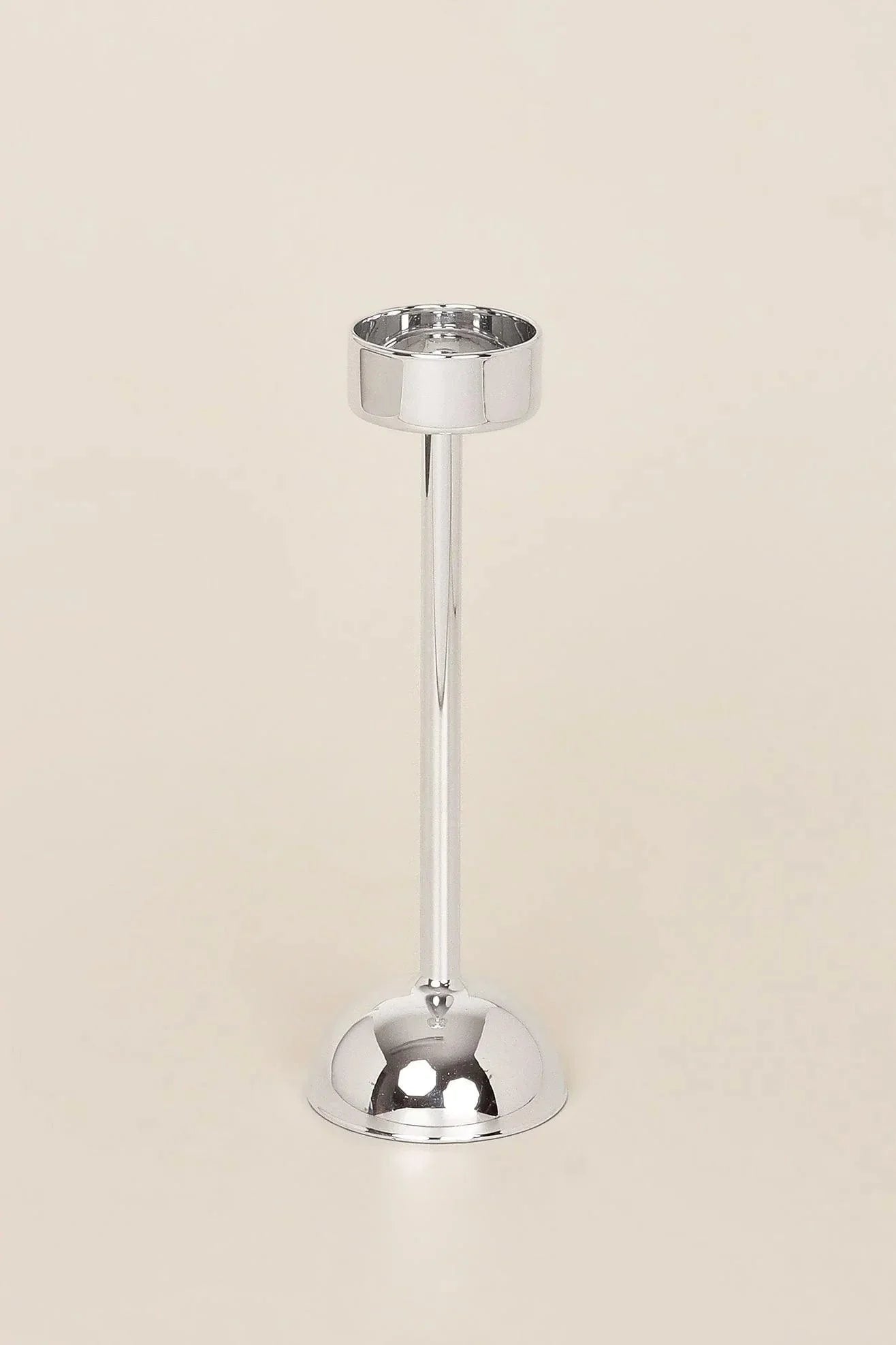 G Decor Set Of 3 Arian Chrome Silver Glass Classic Tealight Vanity Church Candle Holders - G Decor