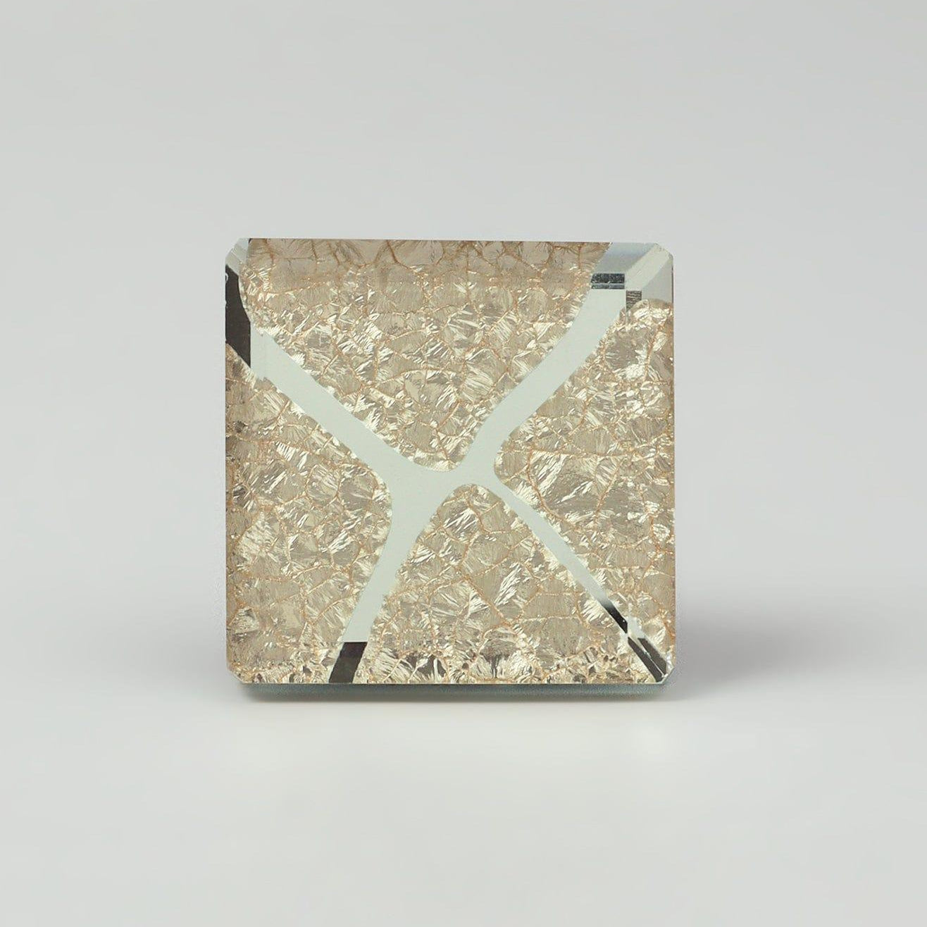 Gleem Luminous Crystal Square Glass Knobs Elegant Patterned Pull Handles - G Decor