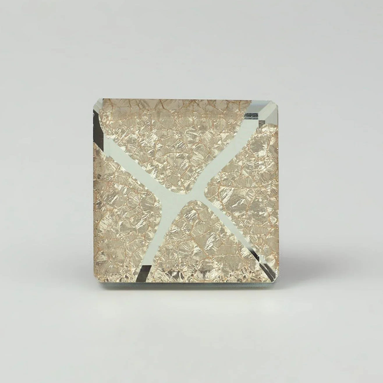 Gleem Luminous Crystal Square Glass Knobs Elegant Patterned Pull Handles - G Decor