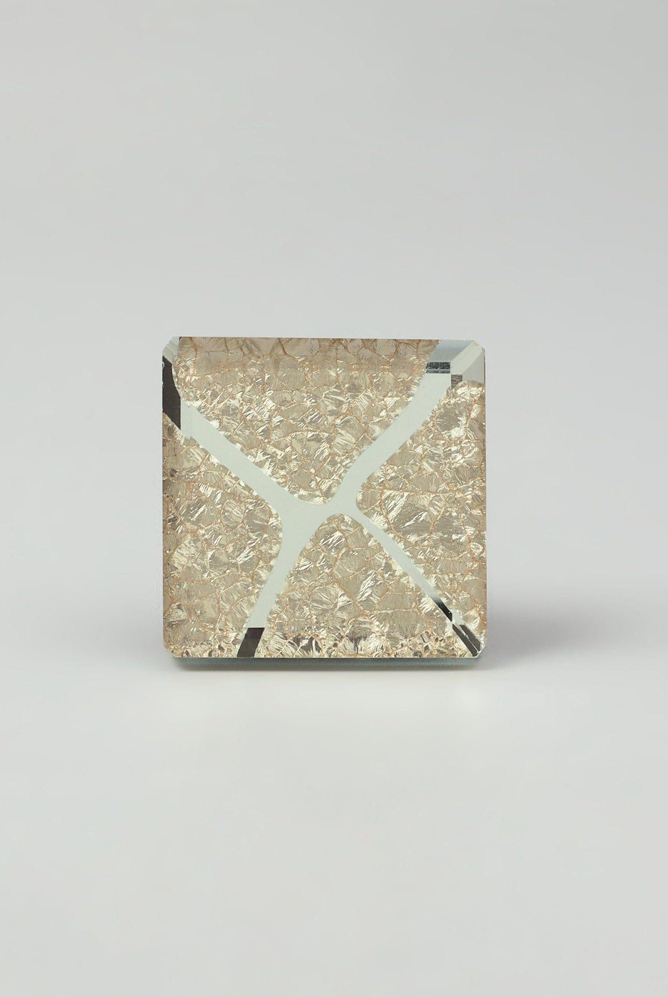 Gleem Luminous Crystal Square Glass Knobs Elegant Patterned Pull Handles - G Decor