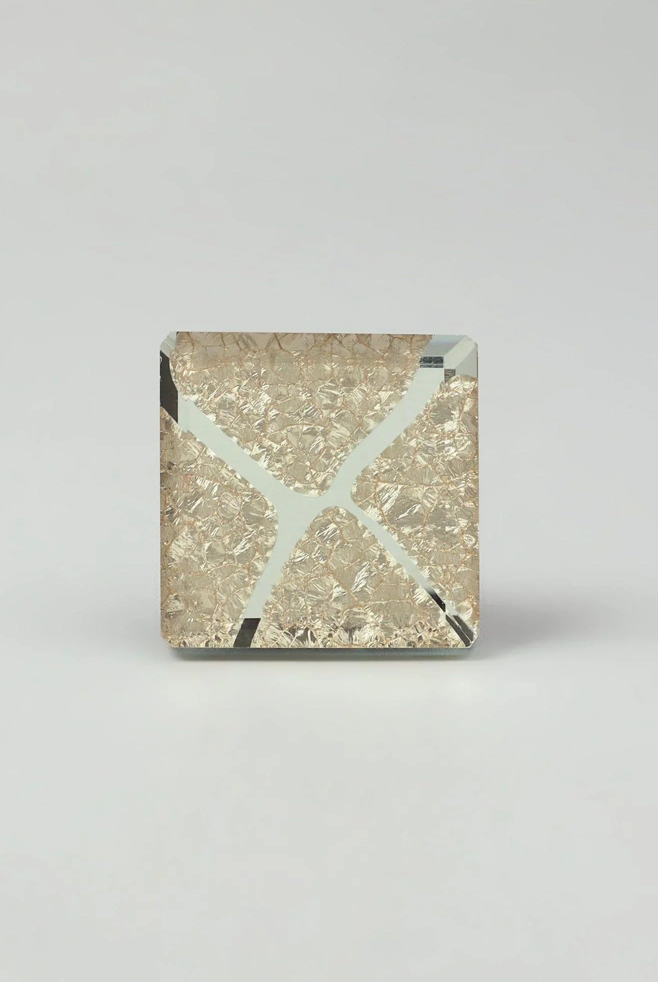 Gleem Luminous Crystal Square Glass Knobs Elegant Patterned Pull Handles - G Decor