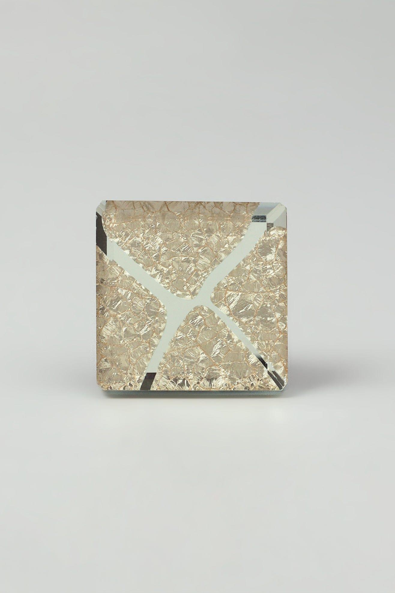 Gleem Luminous Crystal Square Glass Knobs Elegant Patterned Pull Handles - G Decor