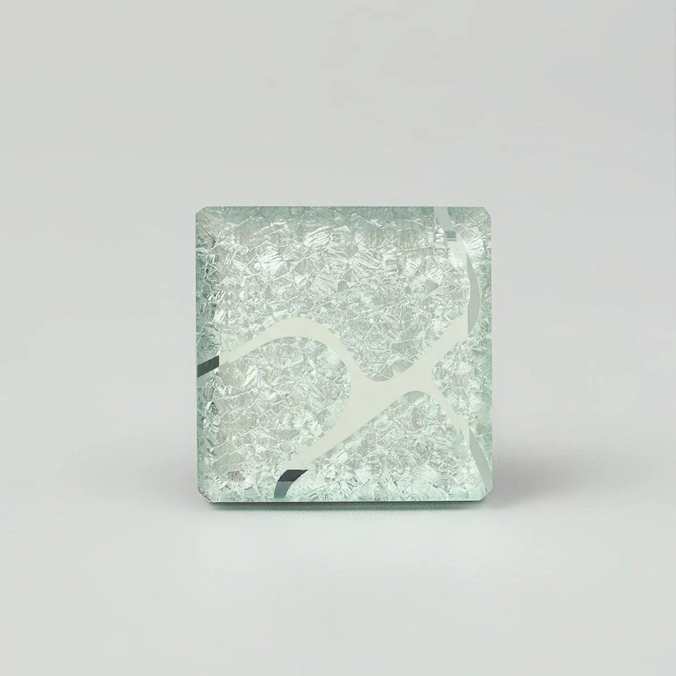 Gleem Luminous Crystal Square Glass Knobs Elegant Patterned Pull Handles - G Decor