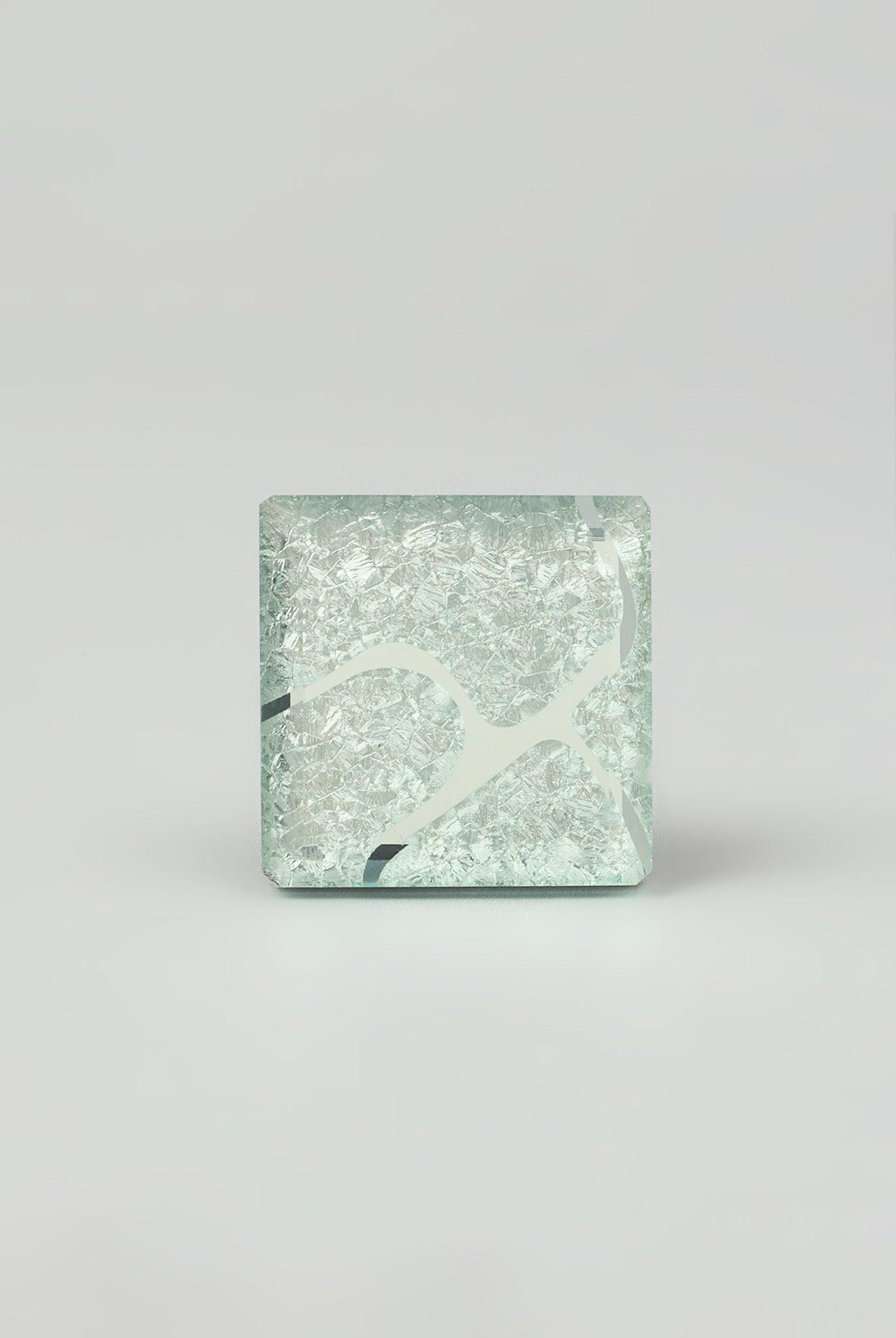 Gleem Luminous Crystal Square Glass Knobs Elegant Patterned Pull Handles - G Decor